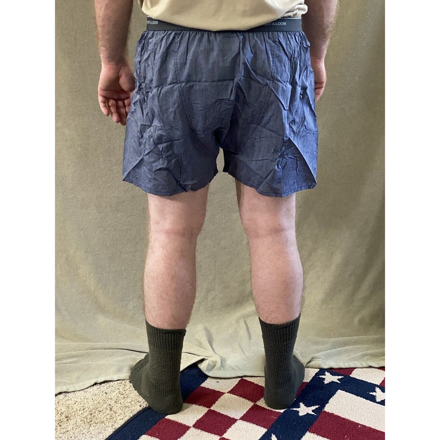 Fruit Of The Loom Men’s XL Slate Blue Cotton-blend Boxer Shorts New