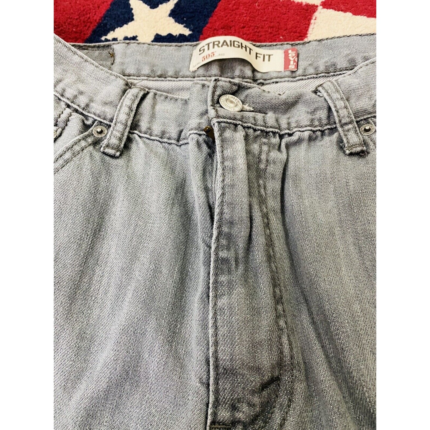 Men’s LEVI STRAUSS 505 Jeans Gray Straight Fit 34x34