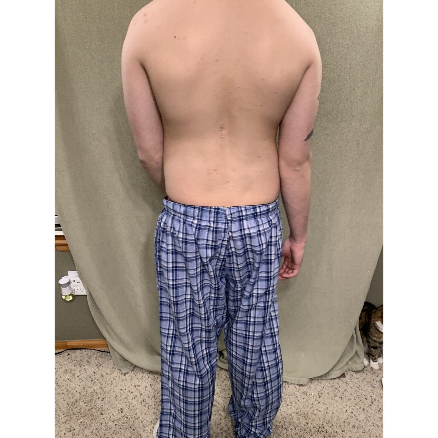 Hanes Tagless Men's Woven Sleep Pajama Lounge Blue Pants Drawstring XL