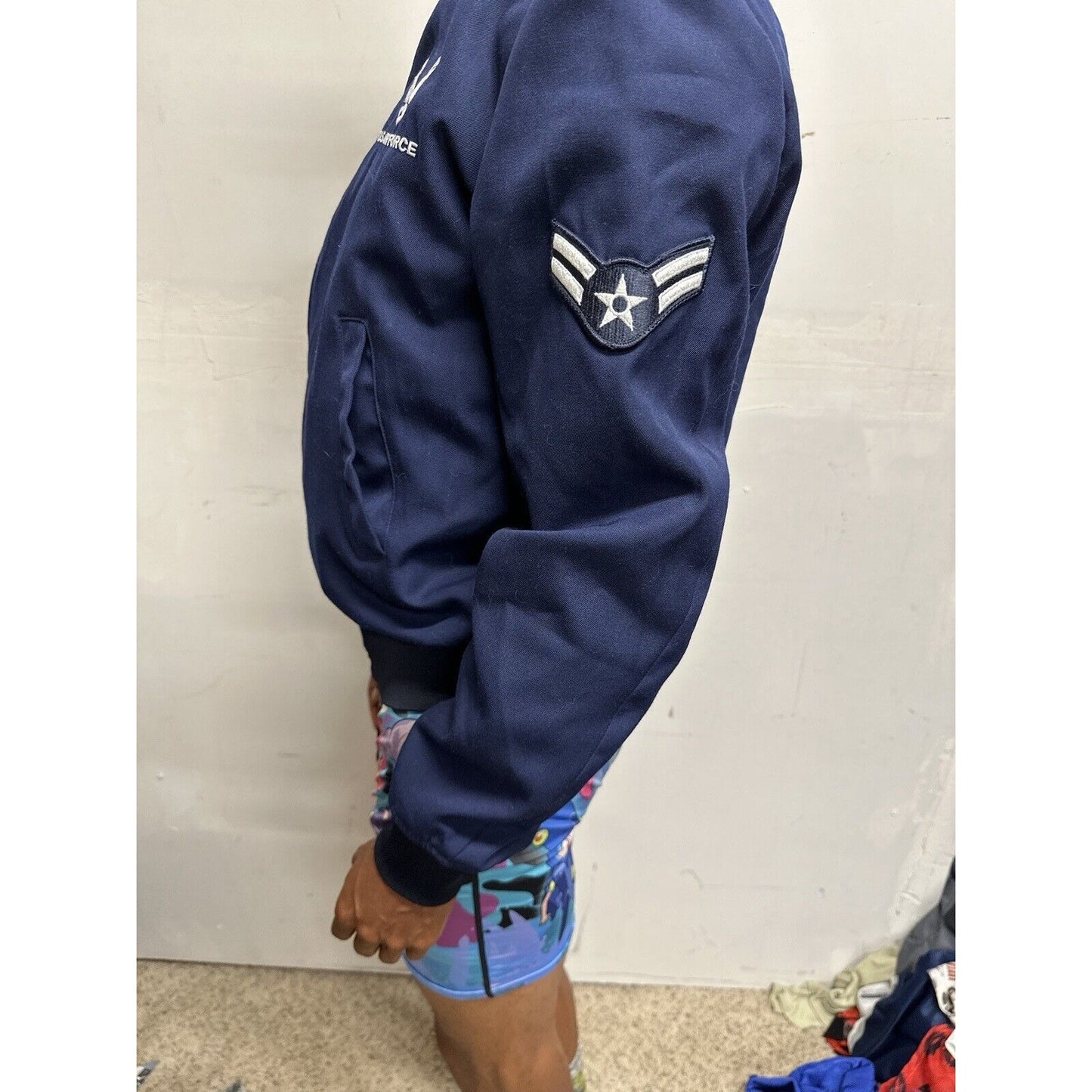 Men’s USAF Jacket 38R With Lining Blues Coat With Rank Sewed On