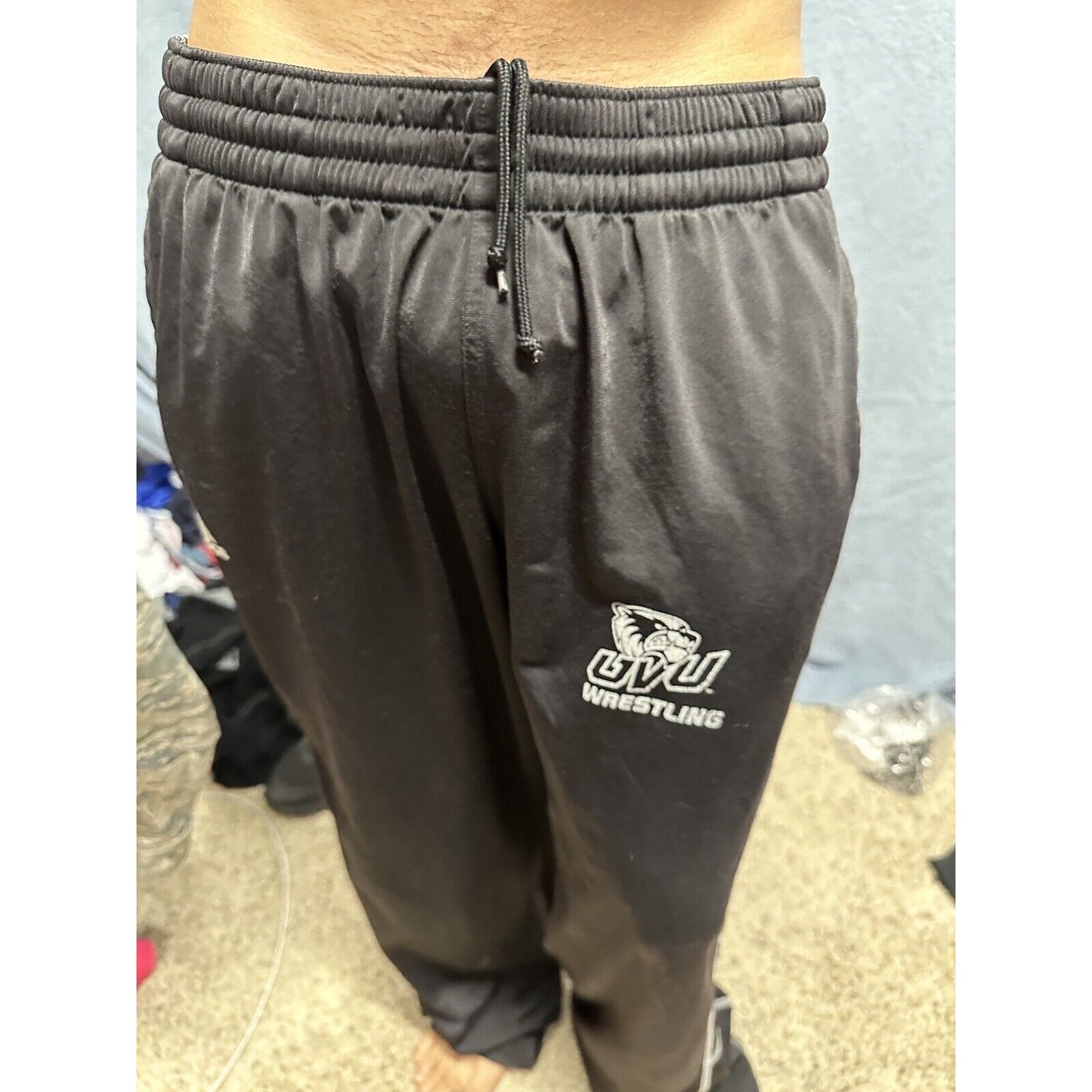 Men’s Black Adidas UVU Wrestling Sweat Pants Size XL Black