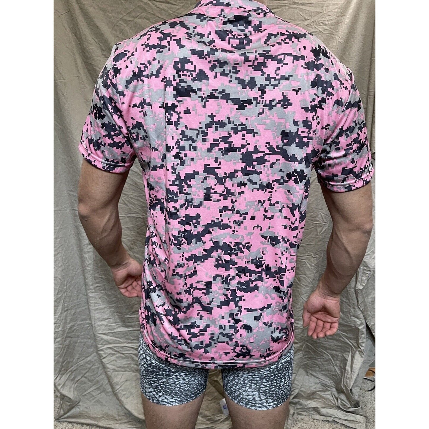 Boy's Youth Large Digi Camo Alleson Athletic Pink Compression Workout Shirt