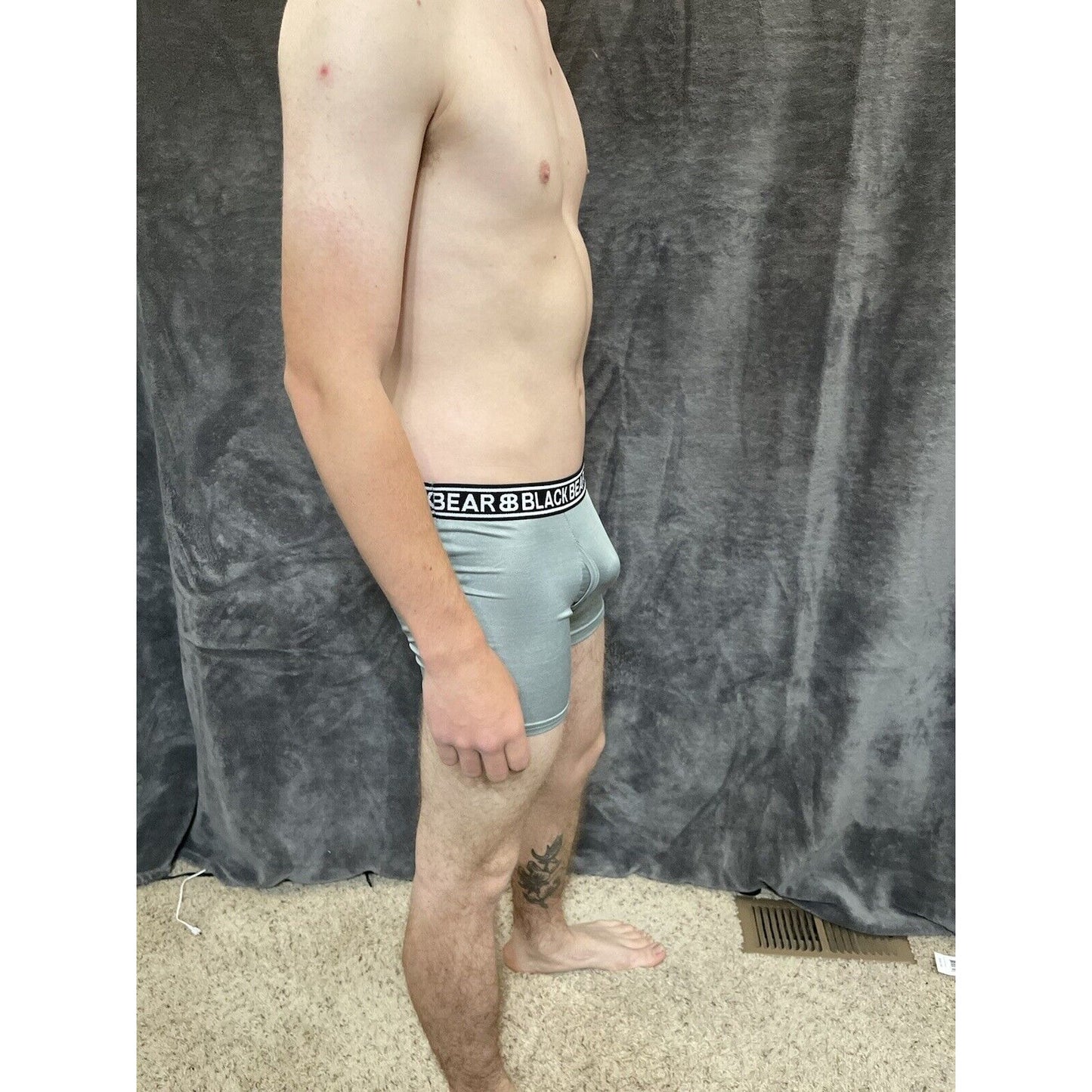 men's medium athletic trunk style black bear boxer brief Gray