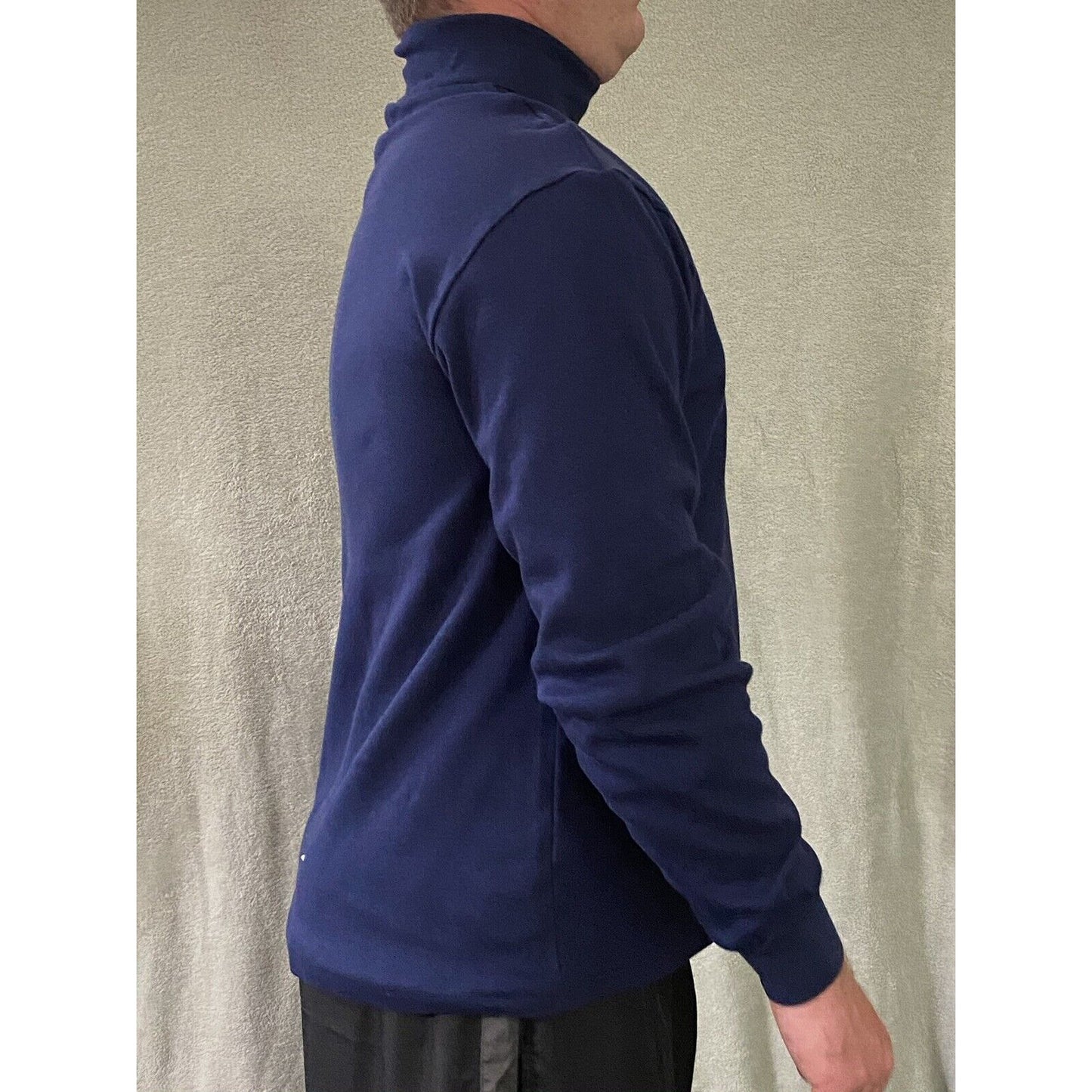 Eddie Bauer Men’s Large Navy Blue Cotton Turtleneck Pullover Long Sleeve Sweater