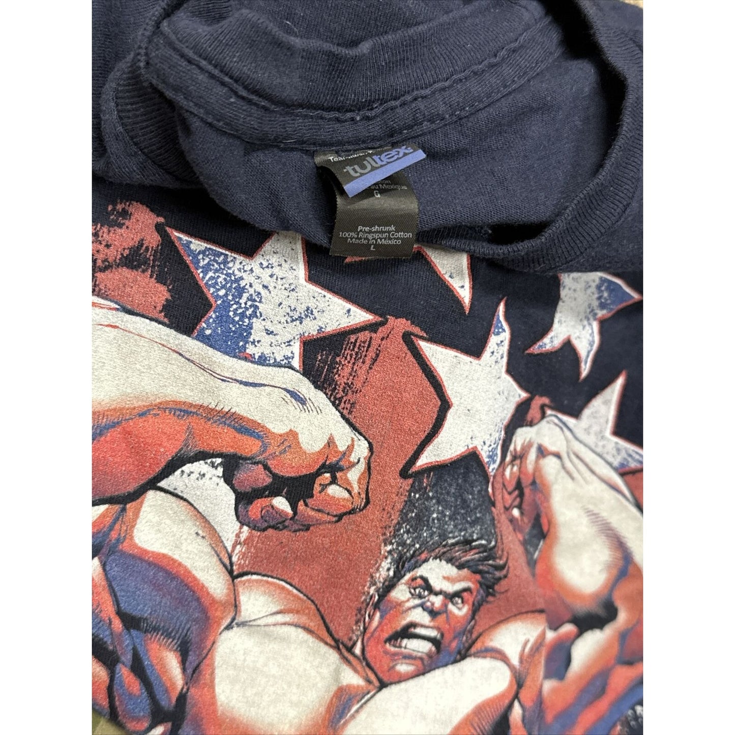 men’s tultex large dark blue incredible hulk tshirt short sleeve