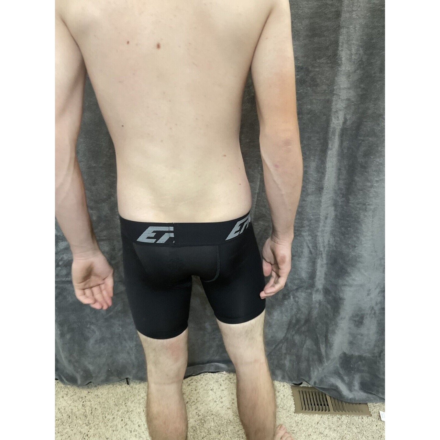 youth boys large black epic stretch 16% spandex compression shorts athletic