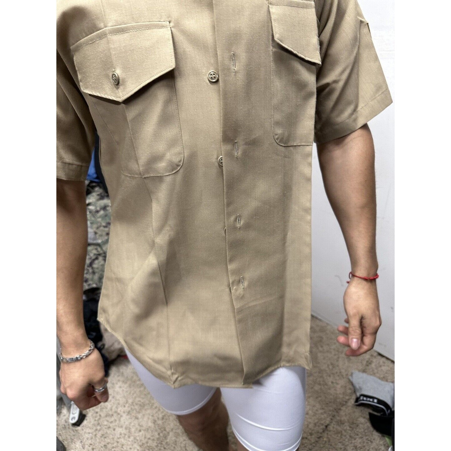 Men’s USMC Marines Khaki Dress Shirt 15 1/2 Short Sleeve