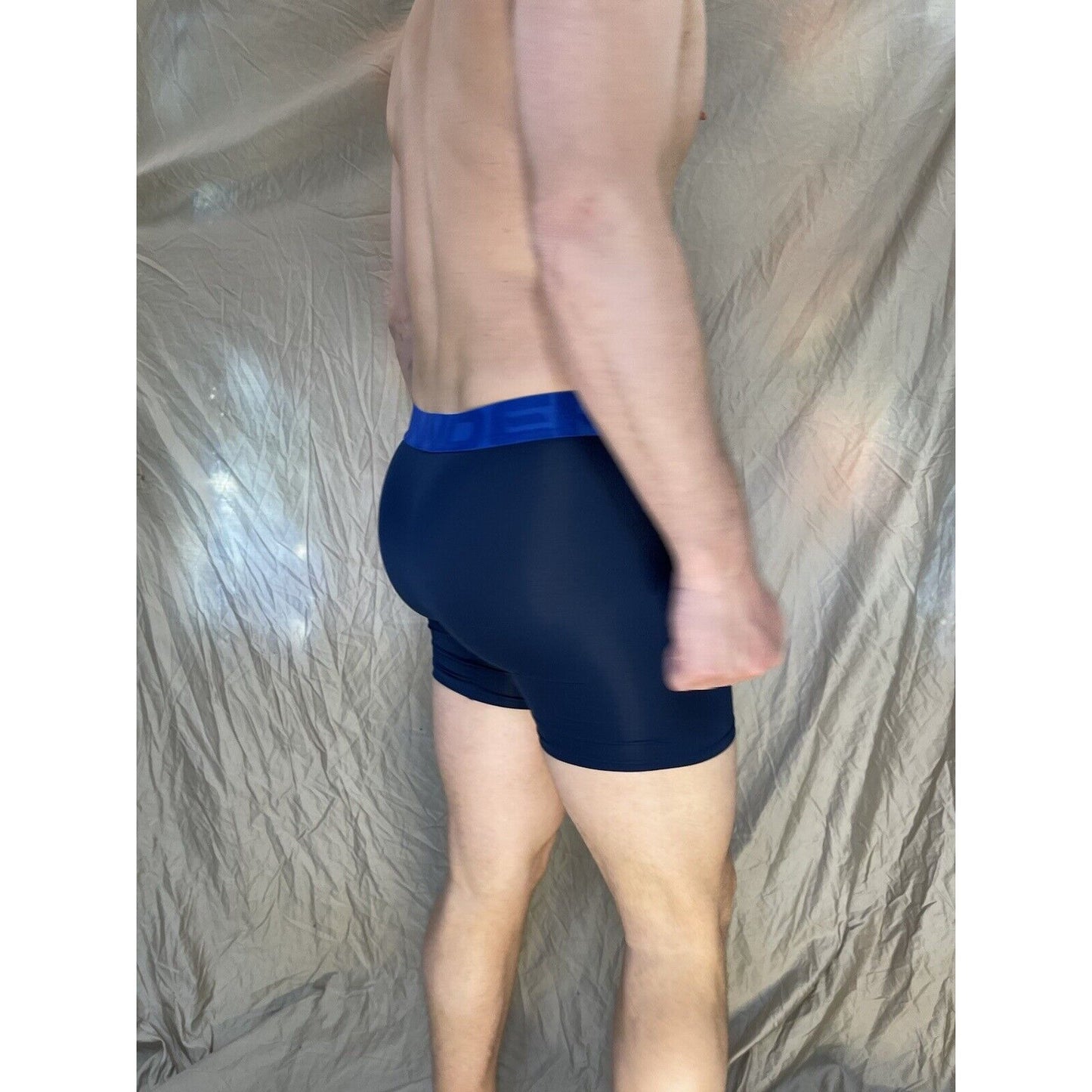 men's small under armour navy blue the tech mesh boxerjock