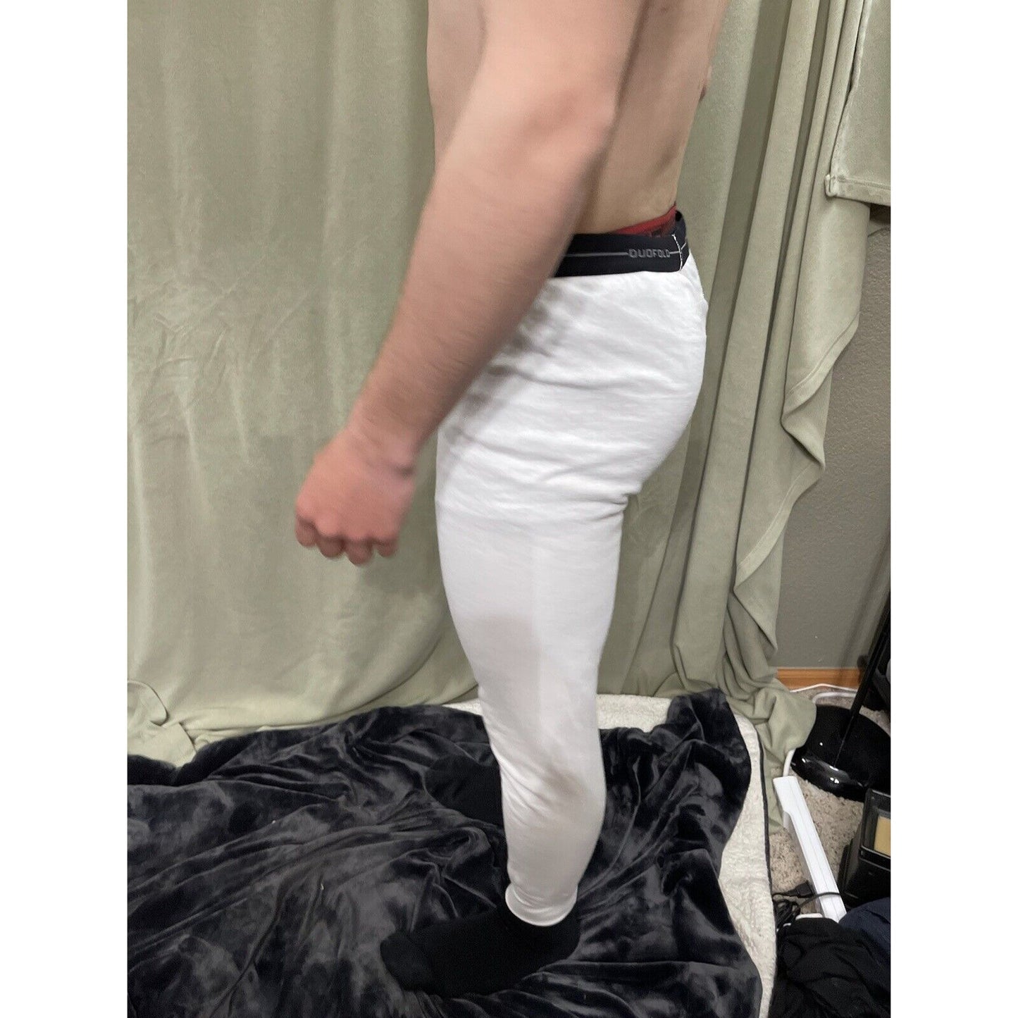 Duofold Men's Base Weight First Layer Bottom, White, Large Thermals Pants