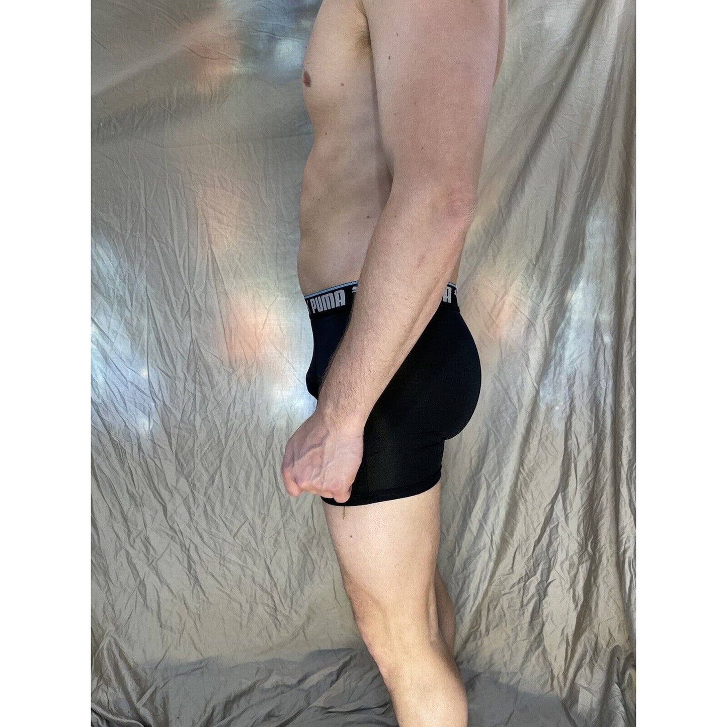 men's puma black small compression shorts
