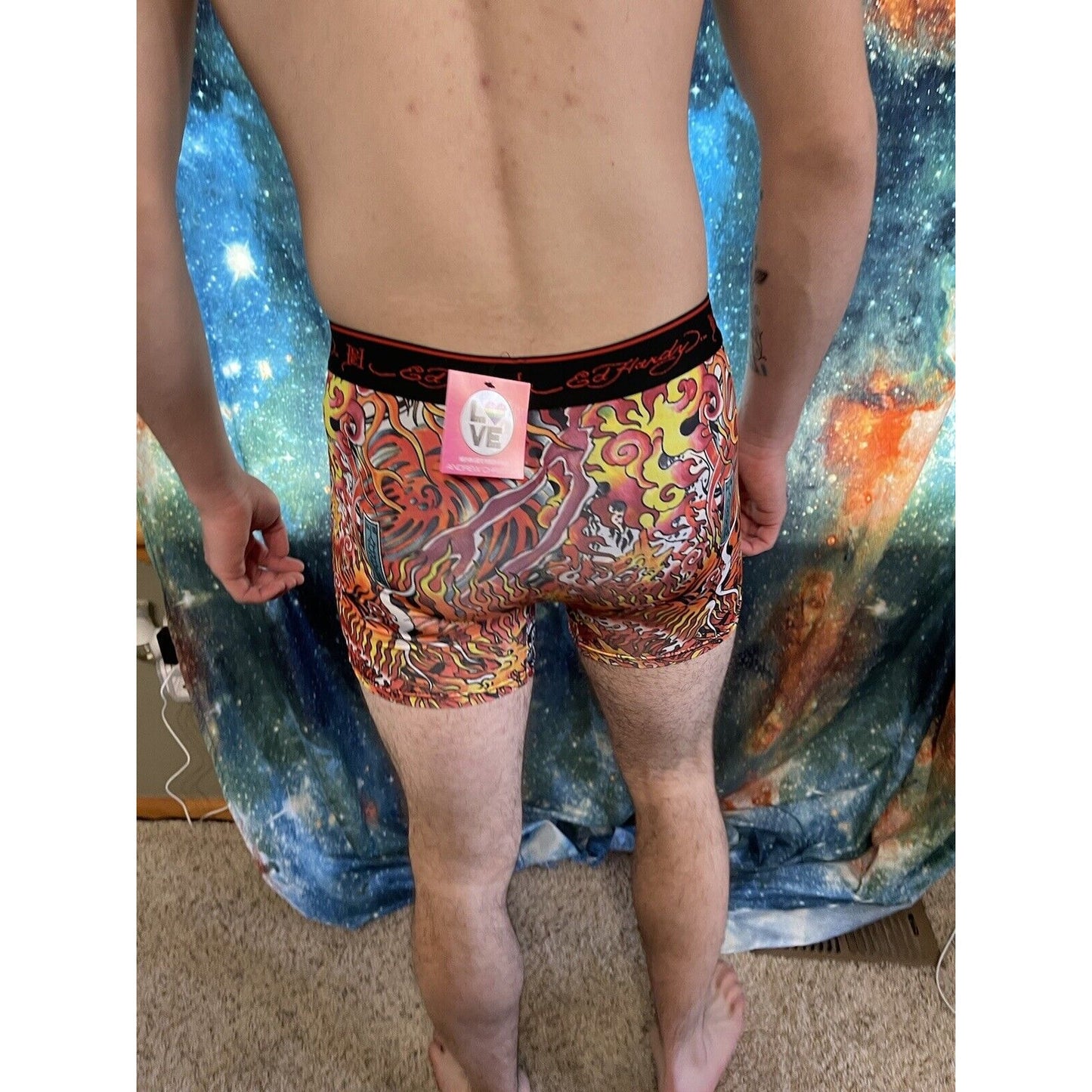 men's ed hardy compression shorts small flames New And Unworn