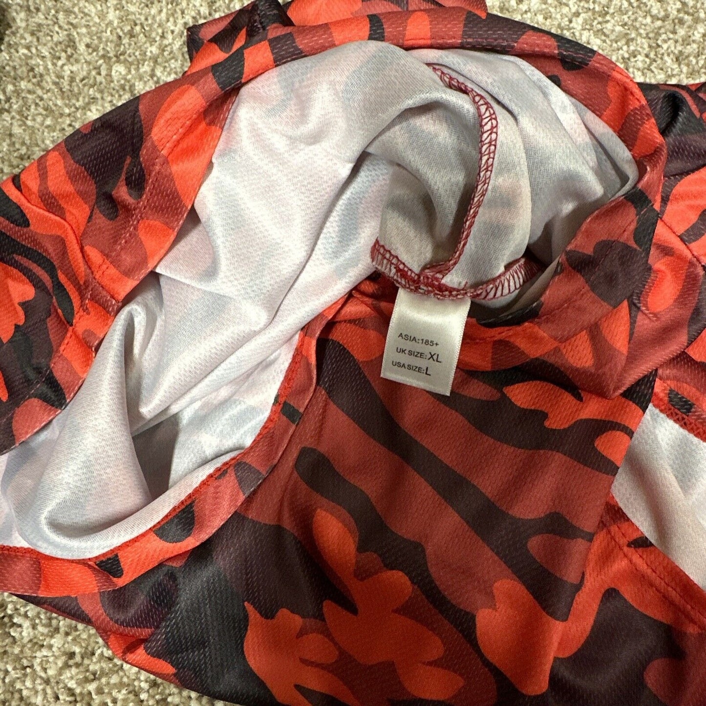 Men’s Red Camo Muscle Pull Over Hoodie Large