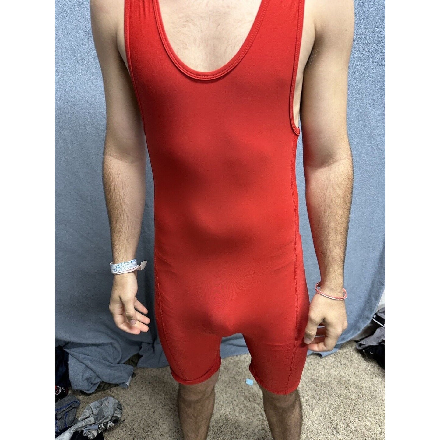 Men’s Red Alleson Athletics Large Red Wrestling Singlet
