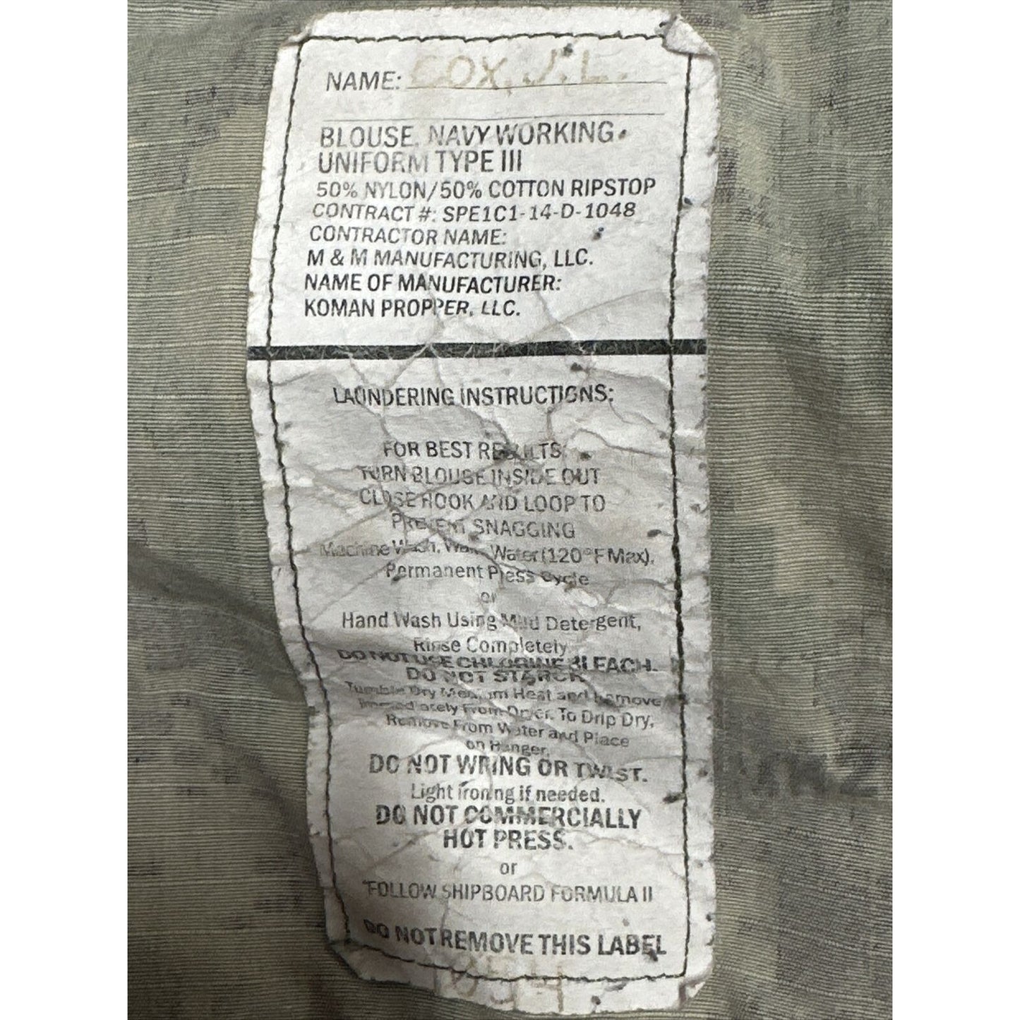 Men’s US Navy Medium XX-Short Camo Top Uniform Blouse