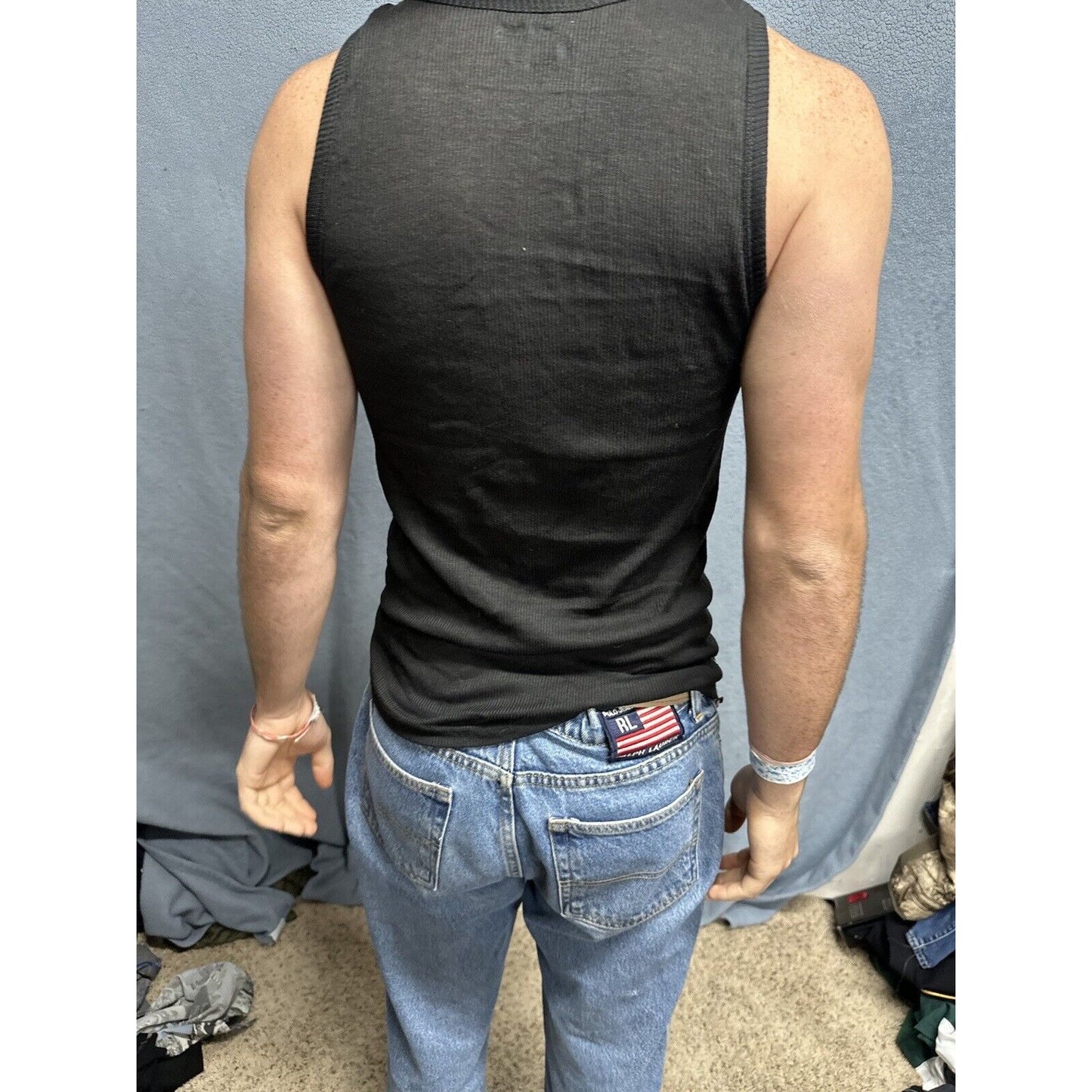 Men’s Black Medium Spyder Tank Top Muscle Shirt