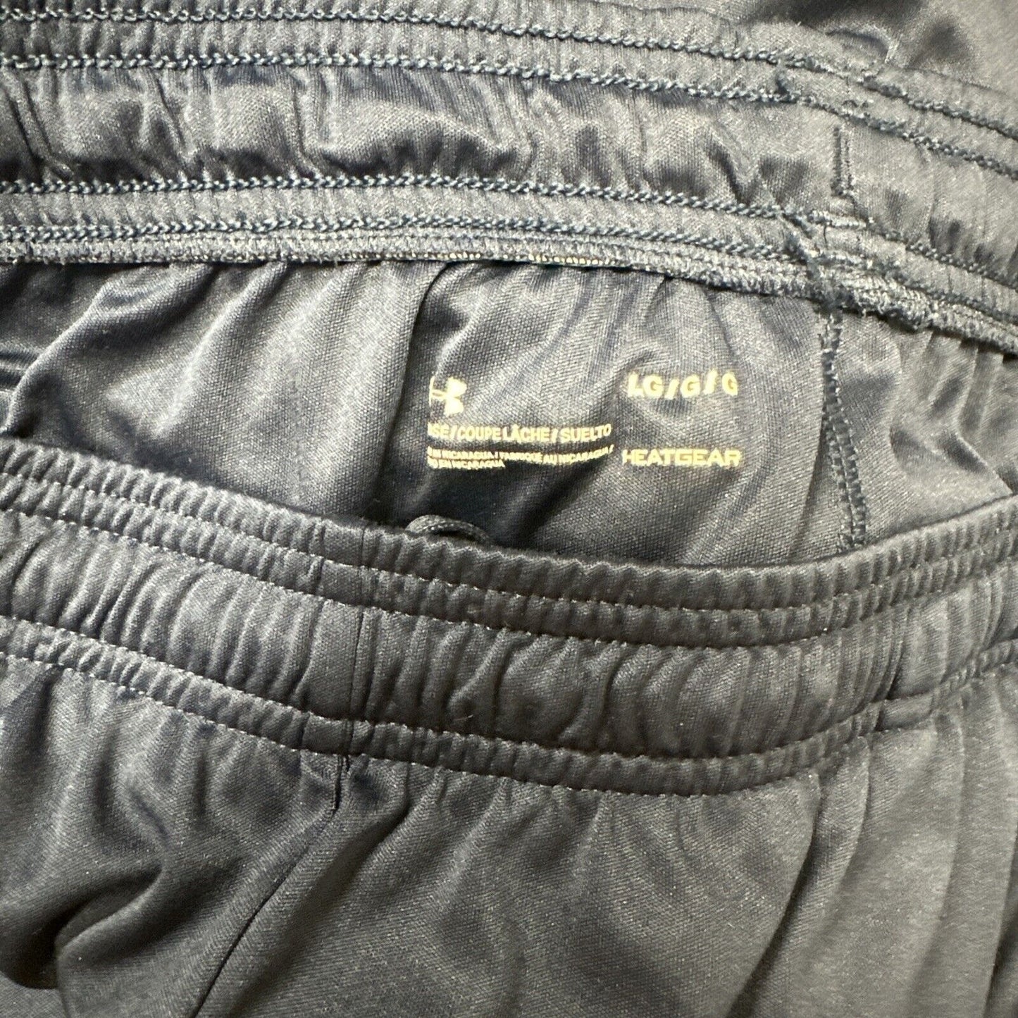 Men’s Large Heatgear Under Armour Athletic Shorts Dark Blue With Pockets