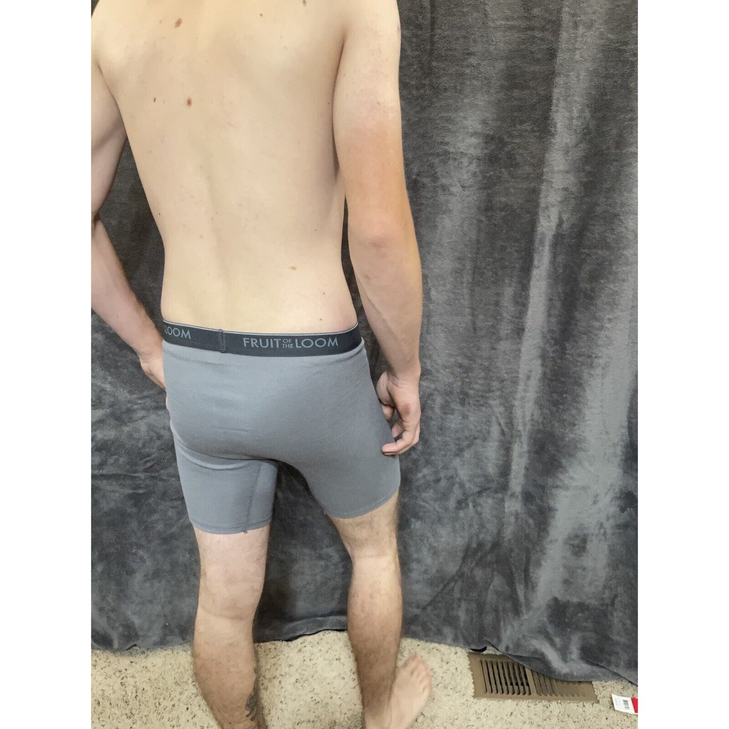 men's small gray fruit of the loom boxer briefs cotton poly