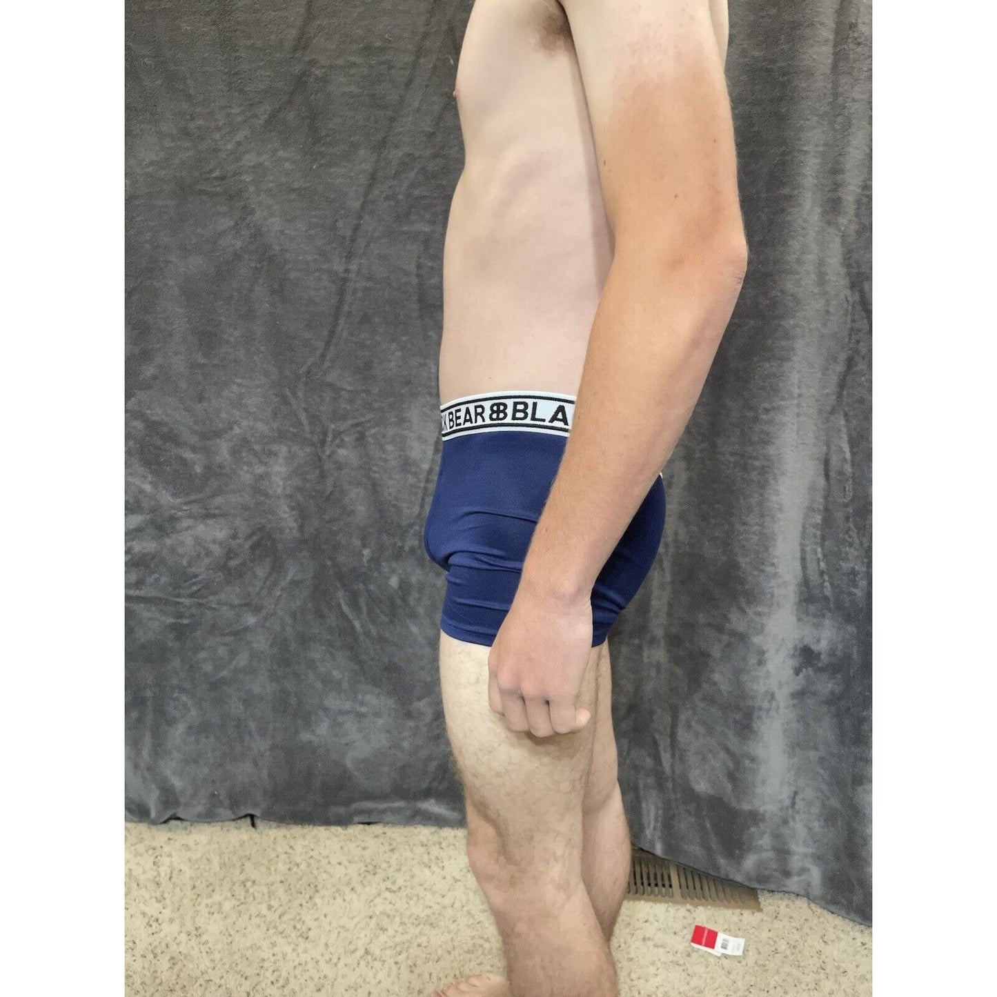 men's medium athletic trunk style black bear boxer brief Blue