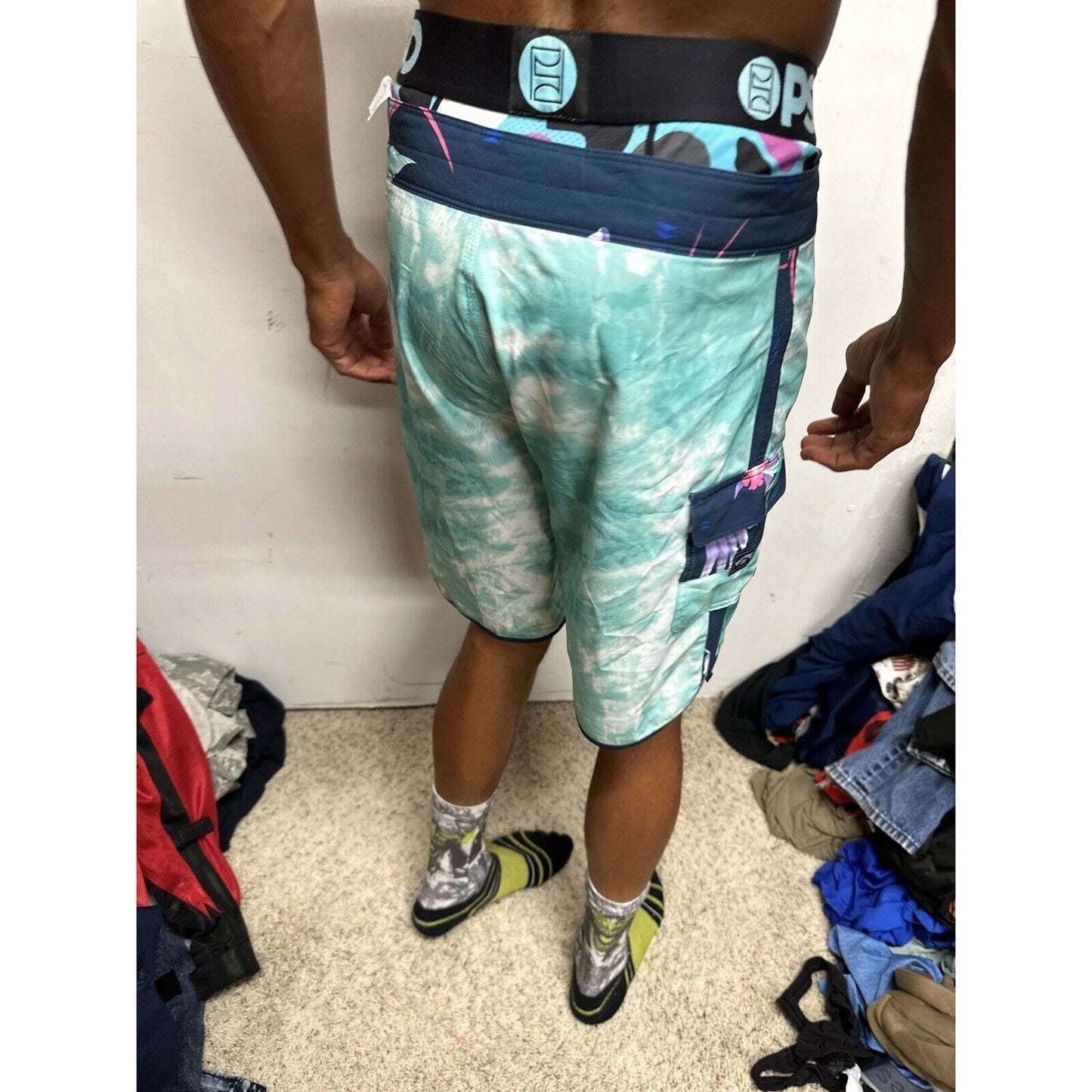 Men’s Billabong Size 31 Recycler 73 Pro Swim Trunks Green Board Shorts
