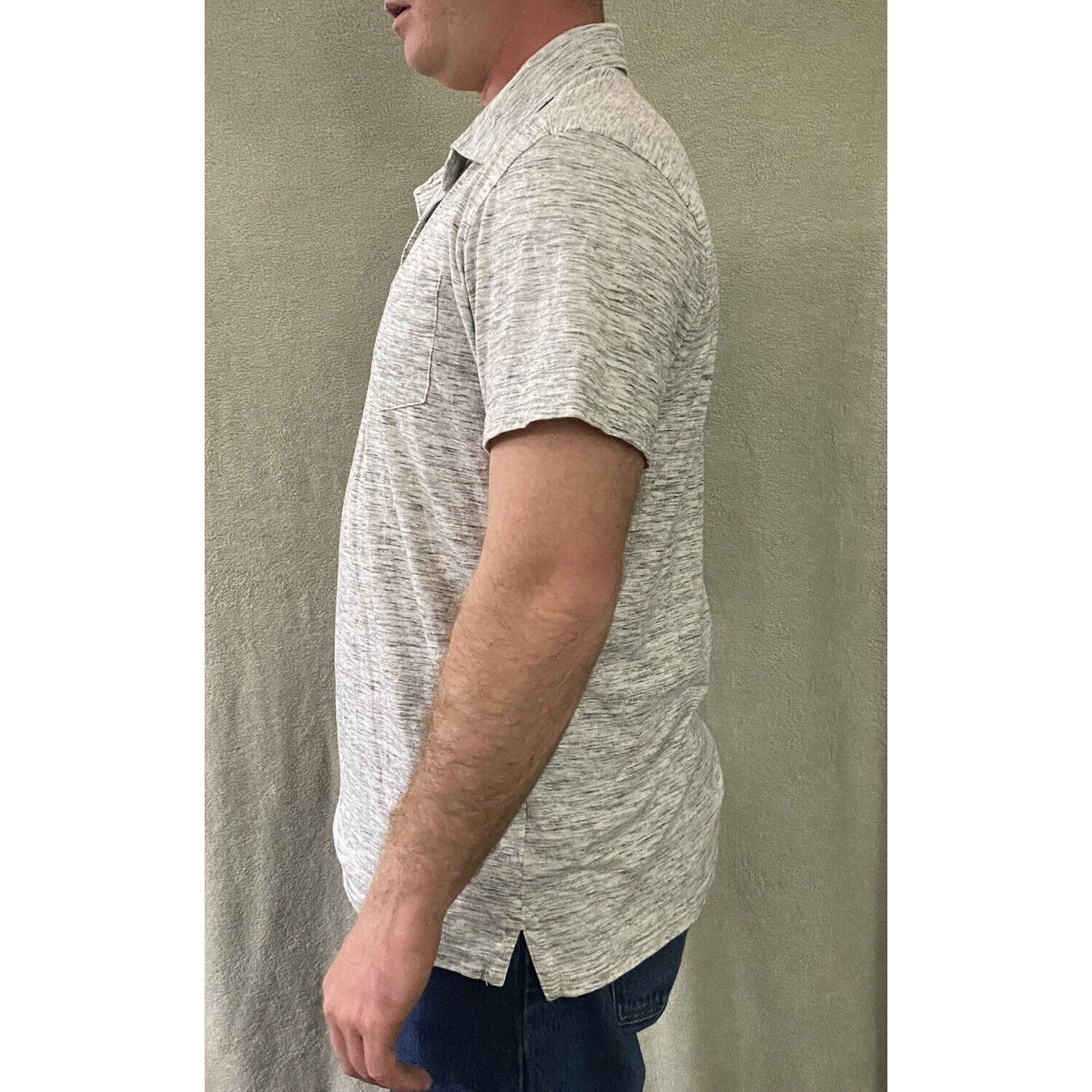 Aeropostale Men’s XL White Gray Cotton-blend Polo Shirt