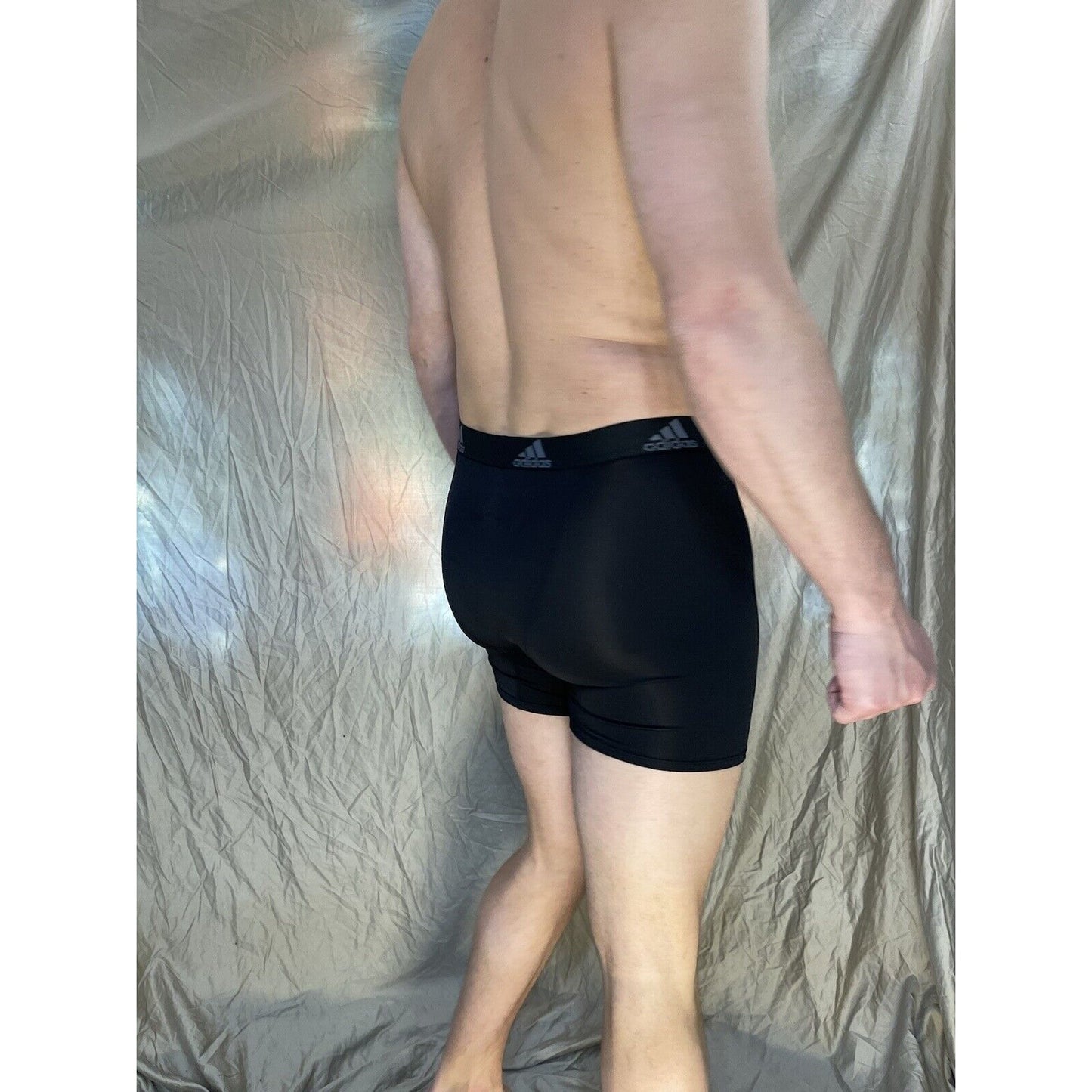 men's black adidas aeroready black compression boxer briefs Large