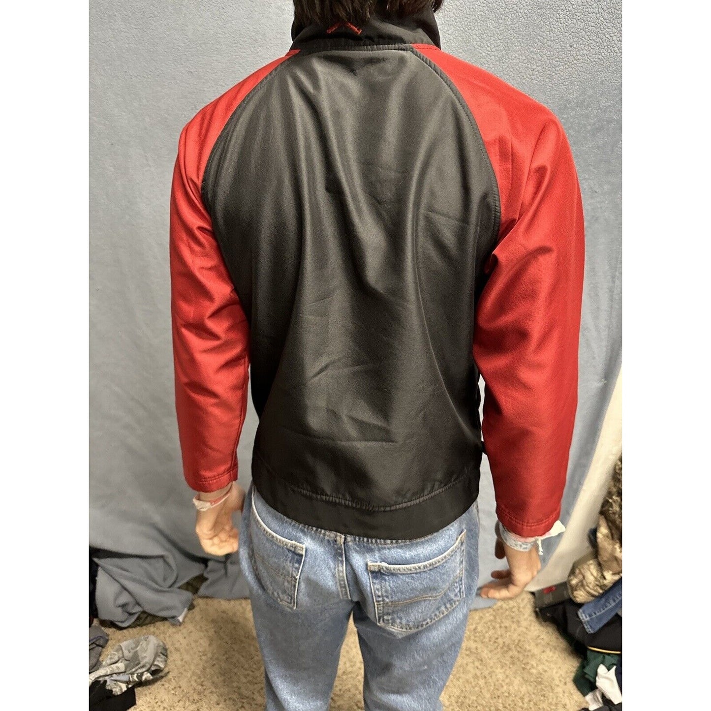 Boys Medium 12/14 AND1 Full Zip Jacket Red Black Polyester