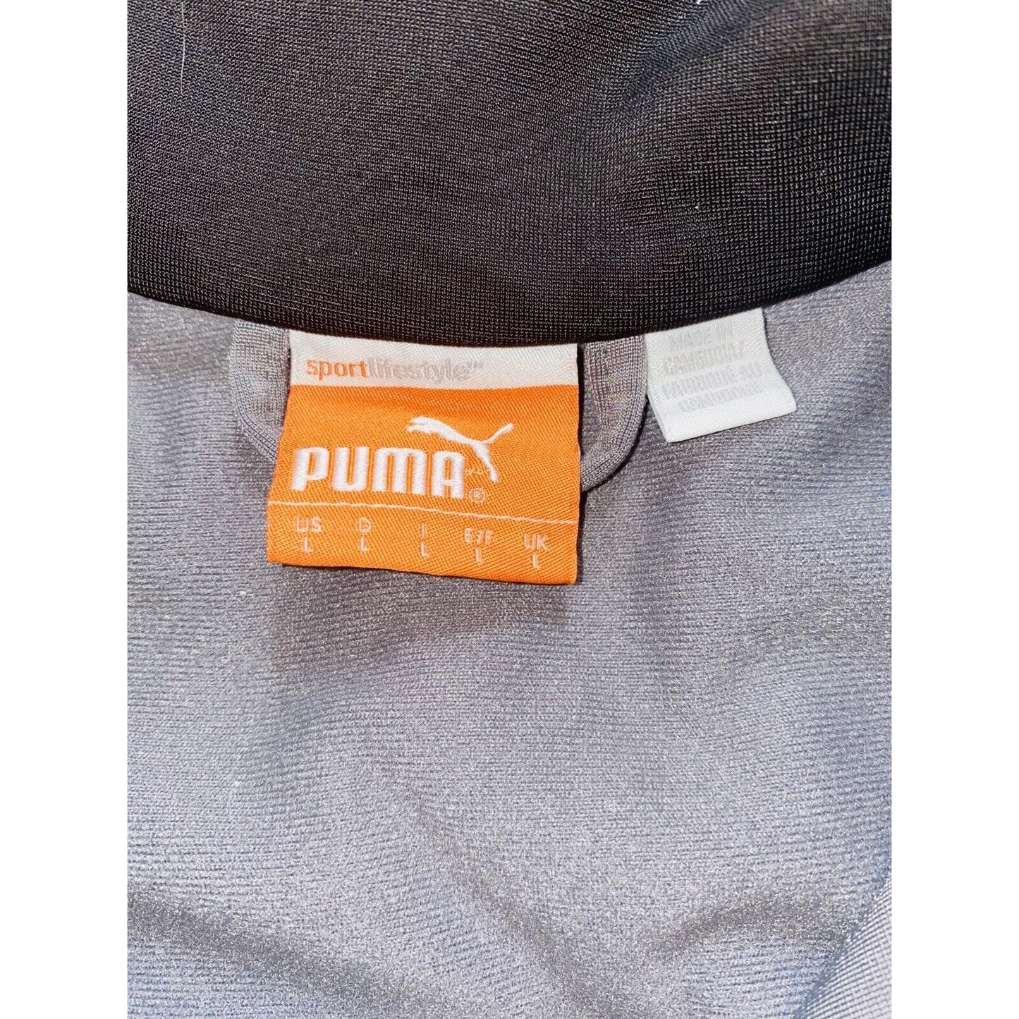 Puma Mens Full Zip Warm Up Track Jacket Windbreaker Gray Jacket Size L
