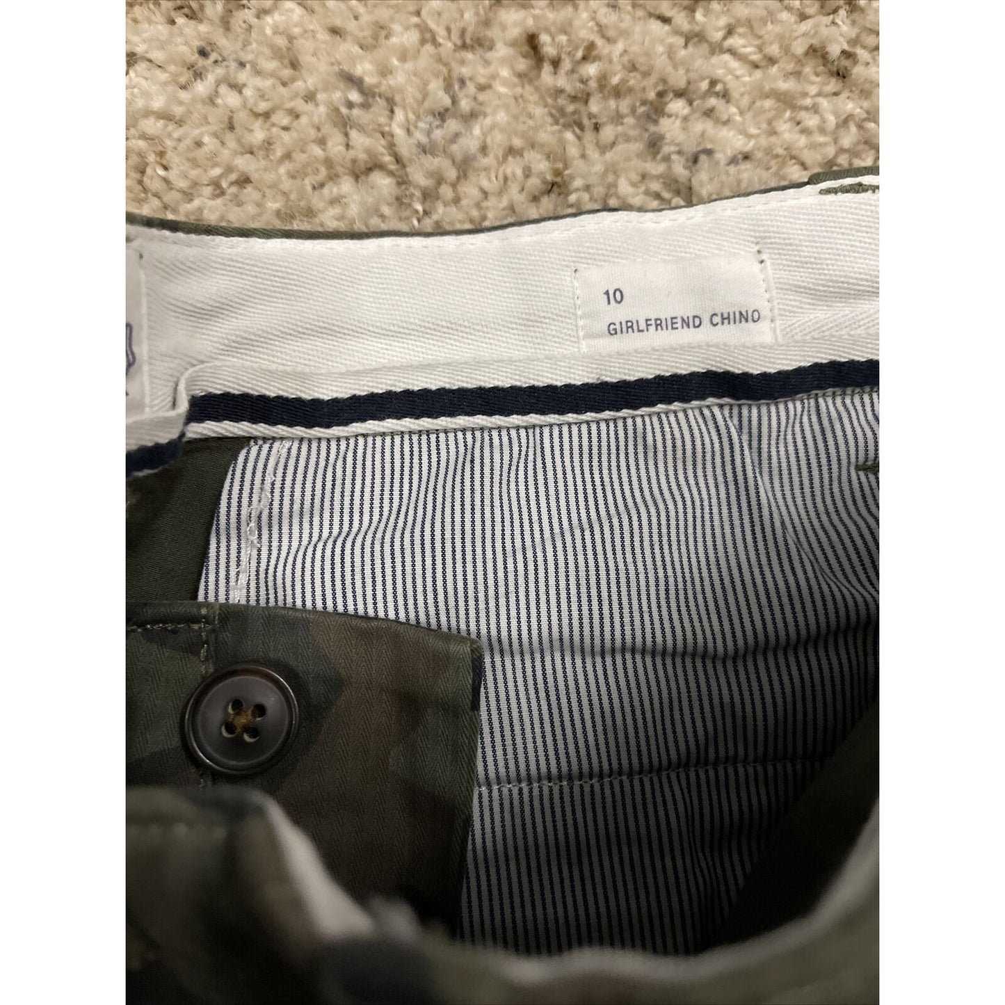 Gap Camouflage (green/brown/tan) Girlfriend Chino Size 10