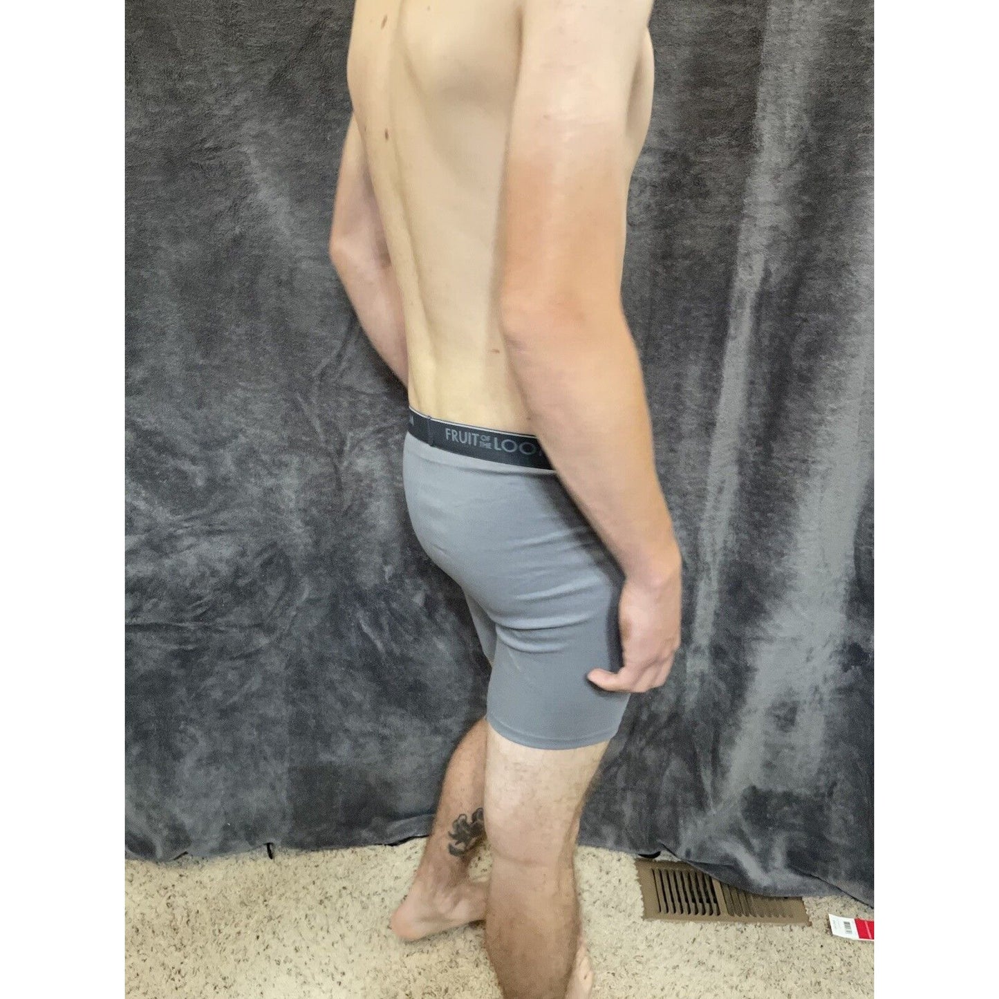 men's small gray fruit of the loom boxer briefs cotton poly