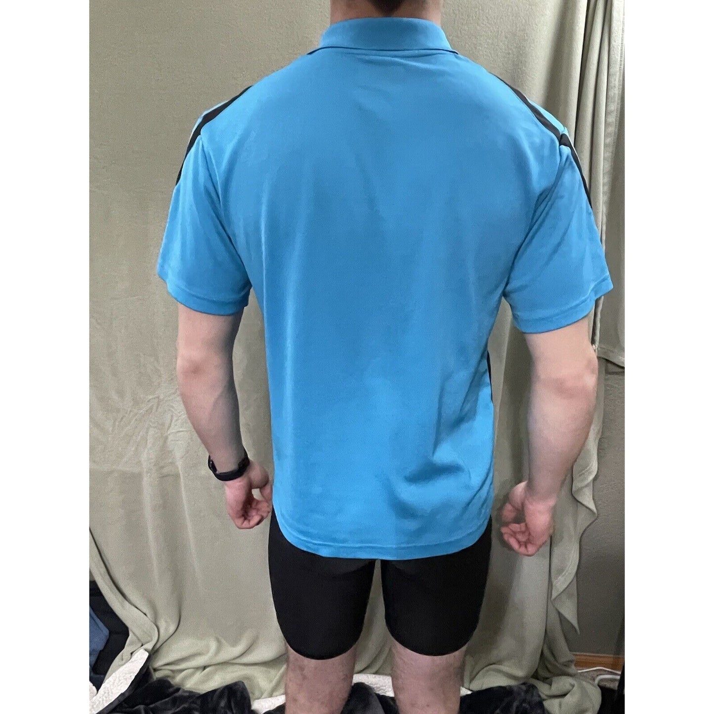 Men’s Grand Slam AirFlow Small Teal Polo Three Button with Black Accents
