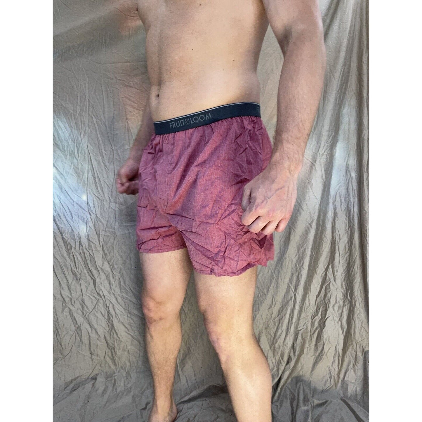 men's fruit of the loom Pink boxer shorts large