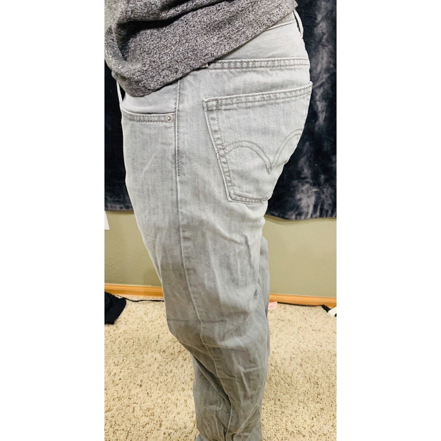 Men’s LEVI STRAUSS 505 Jeans Gray Straight Fit 34x34