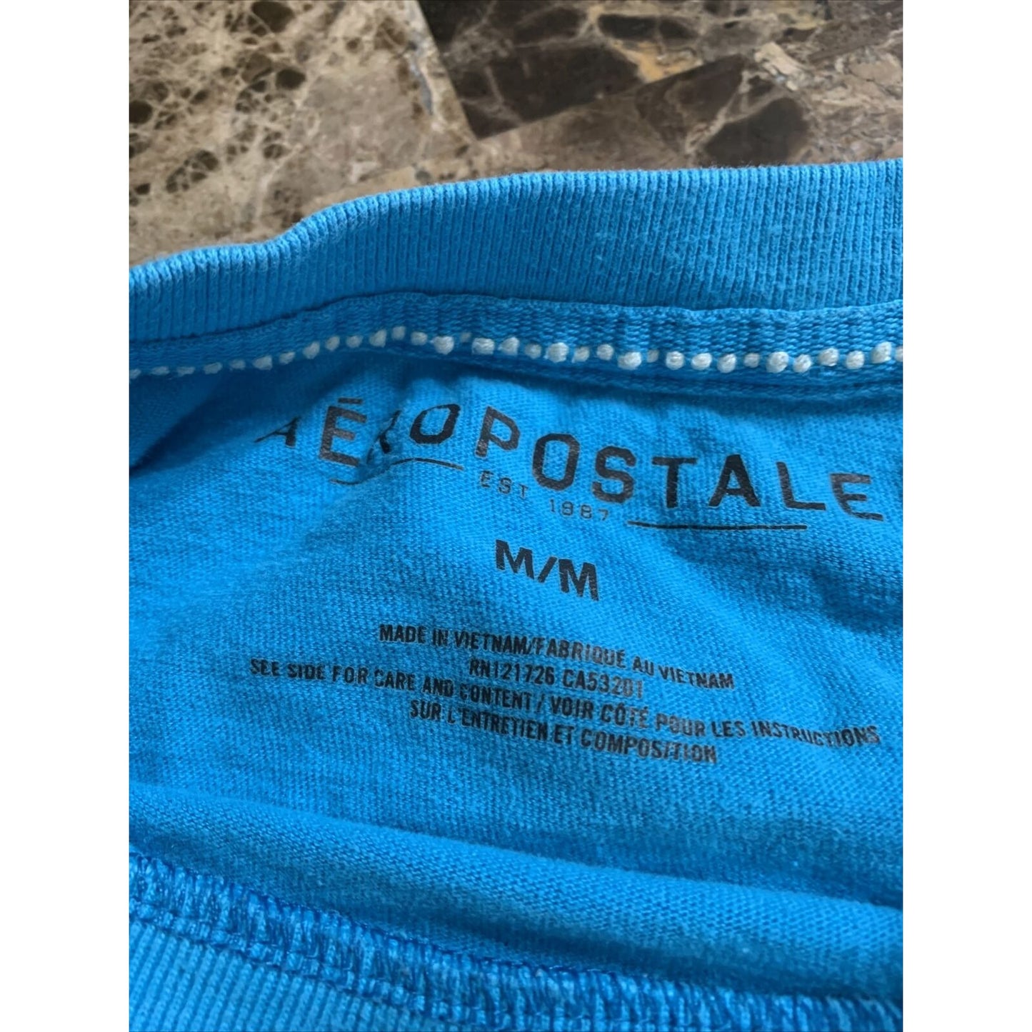 Aeropostale Aero New York T-Shirt Size Medium Teal Blue