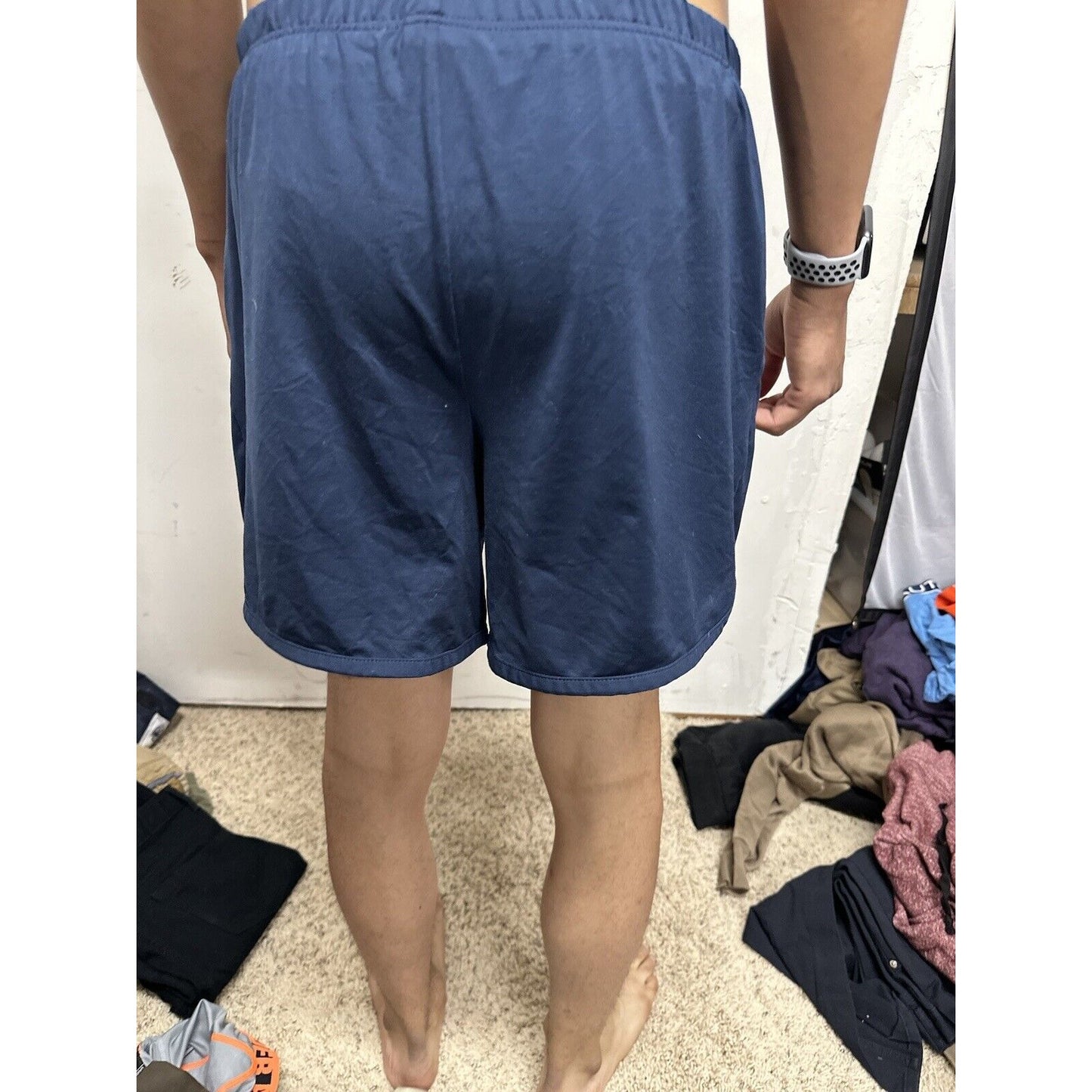 Men’s Large Reebok Play Dry Dark Blue Shorts With Pockets