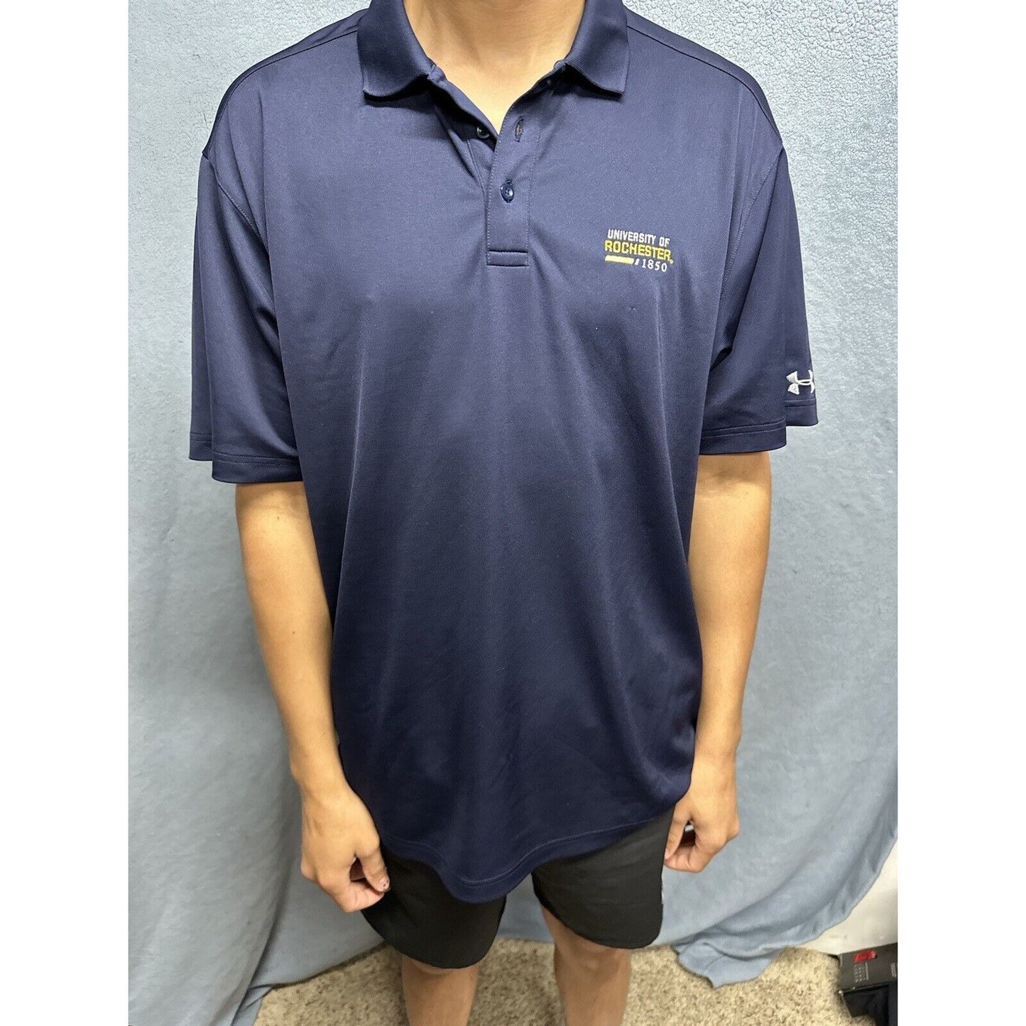 Men’s Dark blue XL Under Armour Loose Polo Shirt University Of Rochester 1850