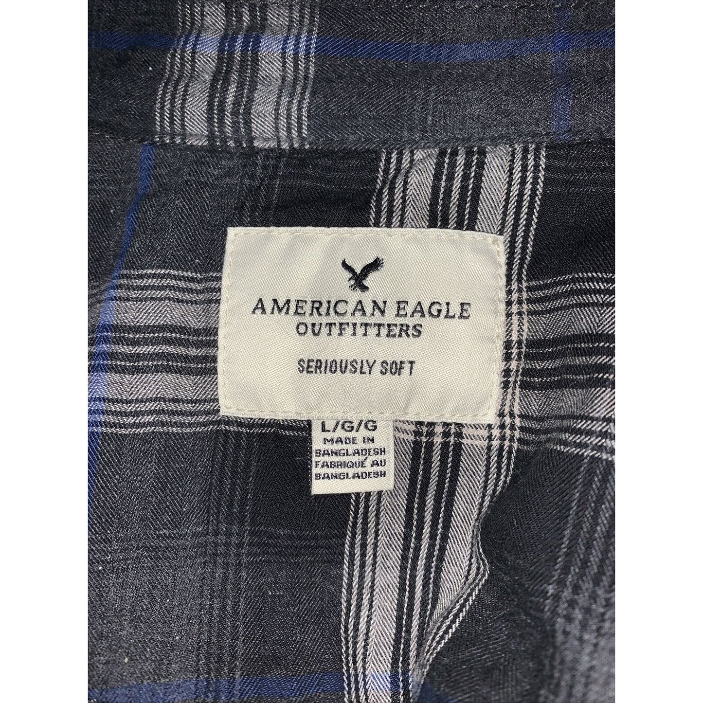 NEW American Eagle Mens Snap Button Down Shirt Size Large Seriously Soft Western