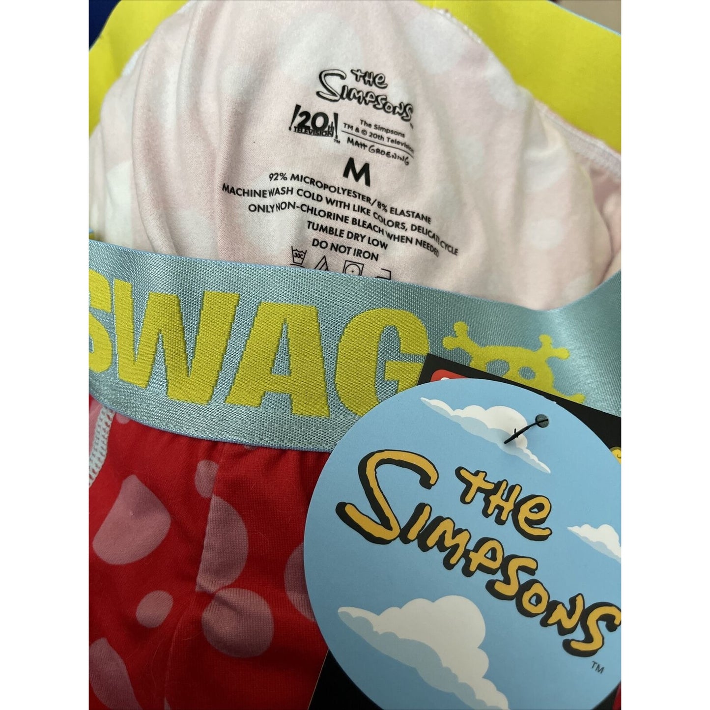 NWT Swag Boxers The Simpsons Krustyos Mens Boxer Briefs M Red New And Unworn