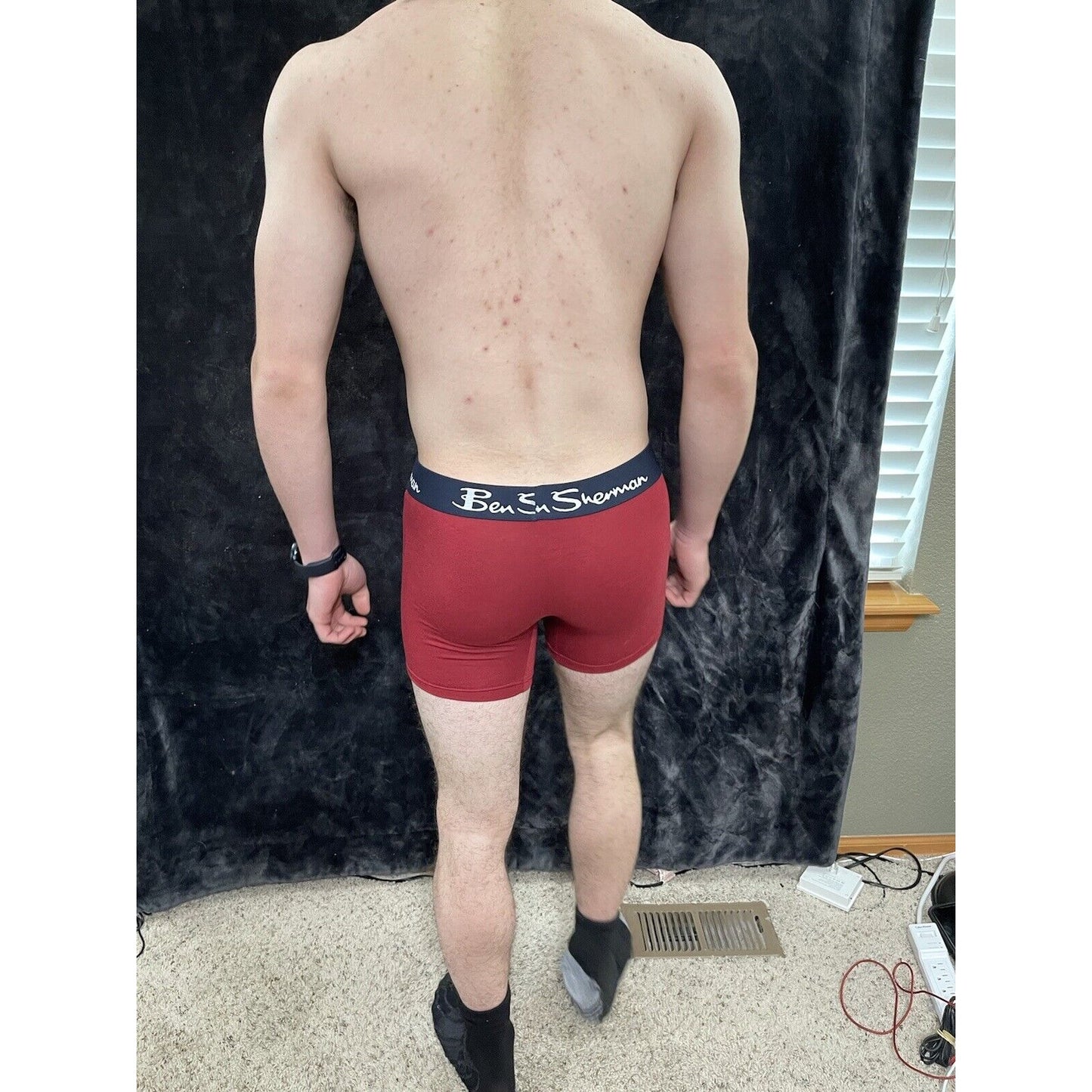 Men’s Ben Sherman Dark Red Boxer Briefs Large