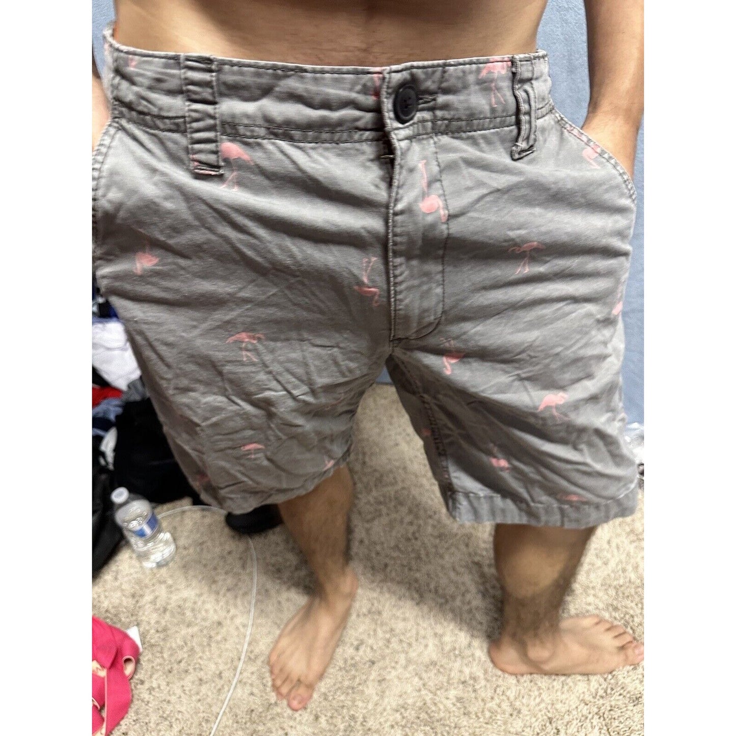 Men’s Gray Flamingo Aeropostale Shorts Size 32