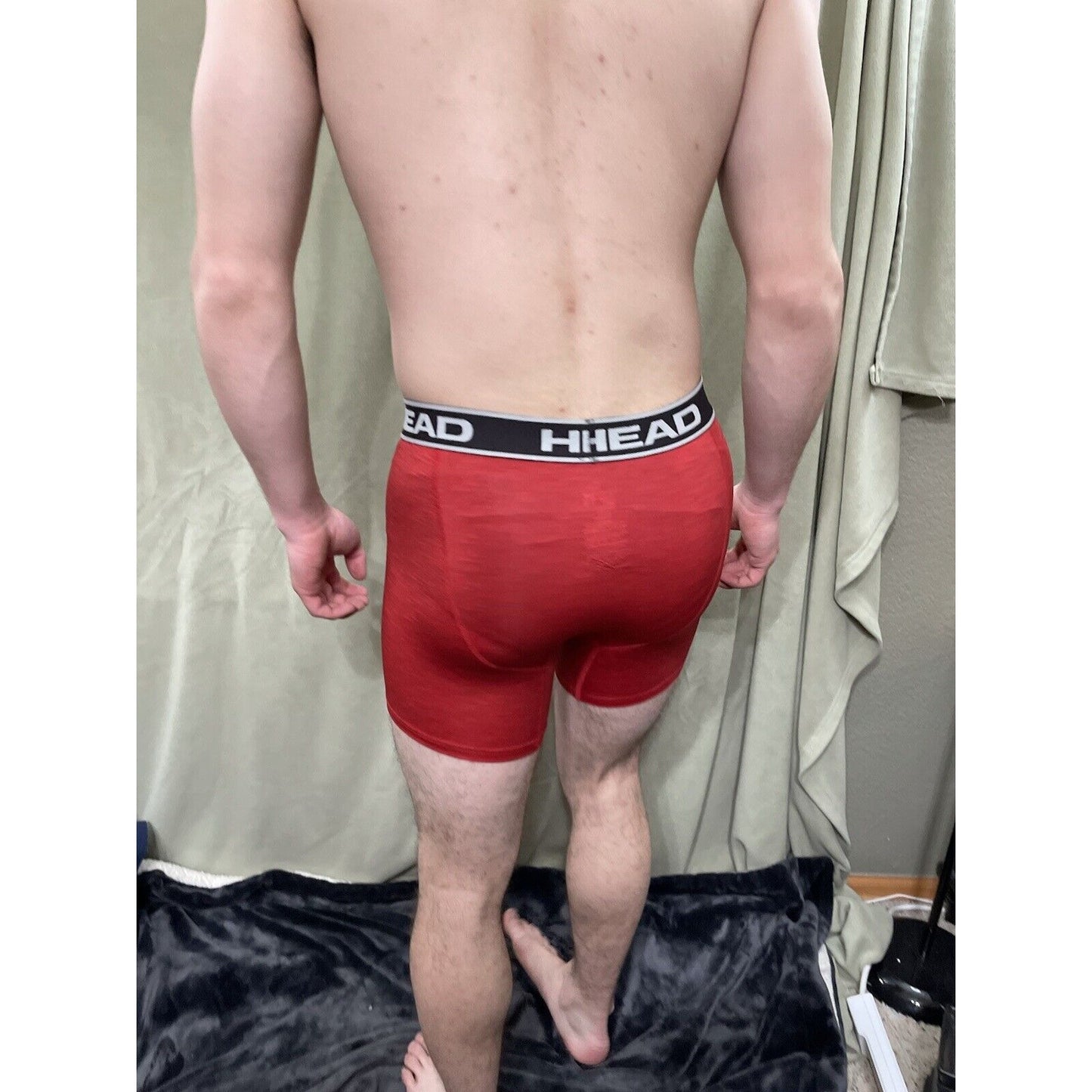 Head Brand Compression Shorts Medium Red With Black Pattern 1 Pair New