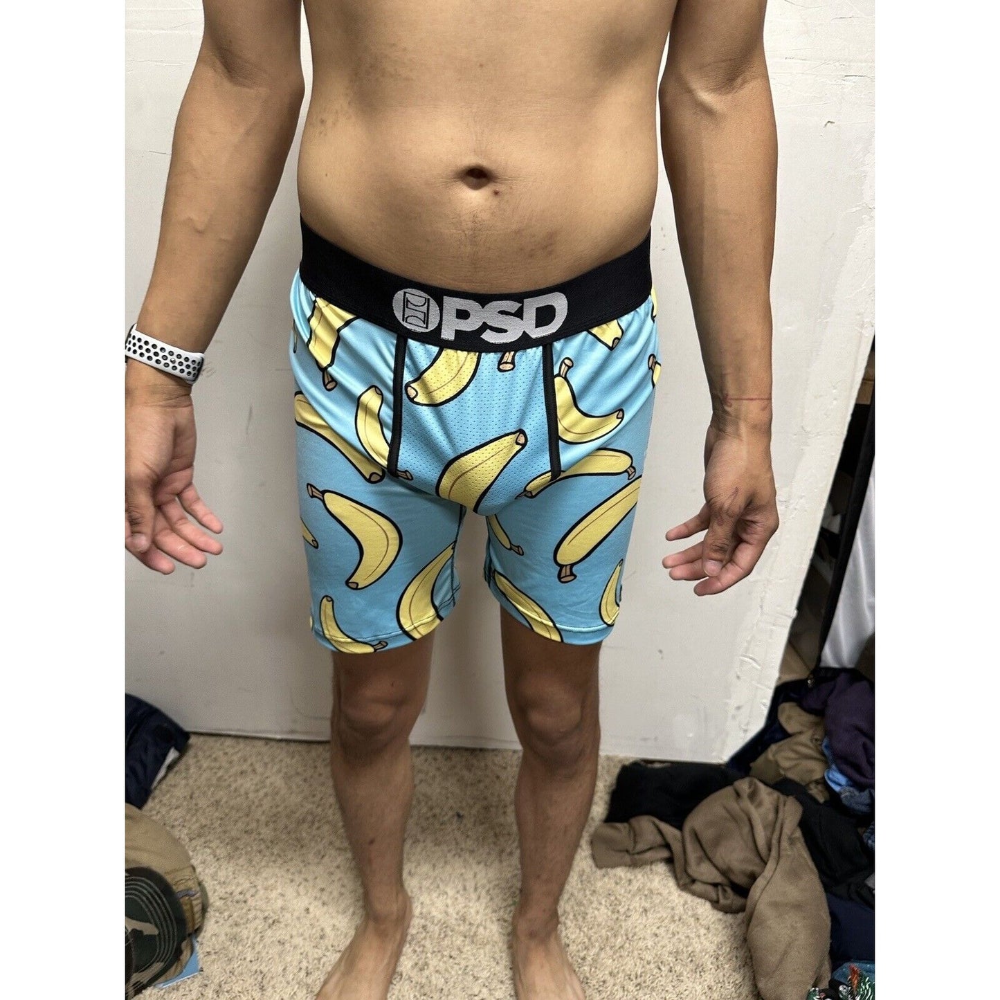 PSD Men's LARGE Boxer Brief Banana Blue Yellow Boxer Briefs NWOT