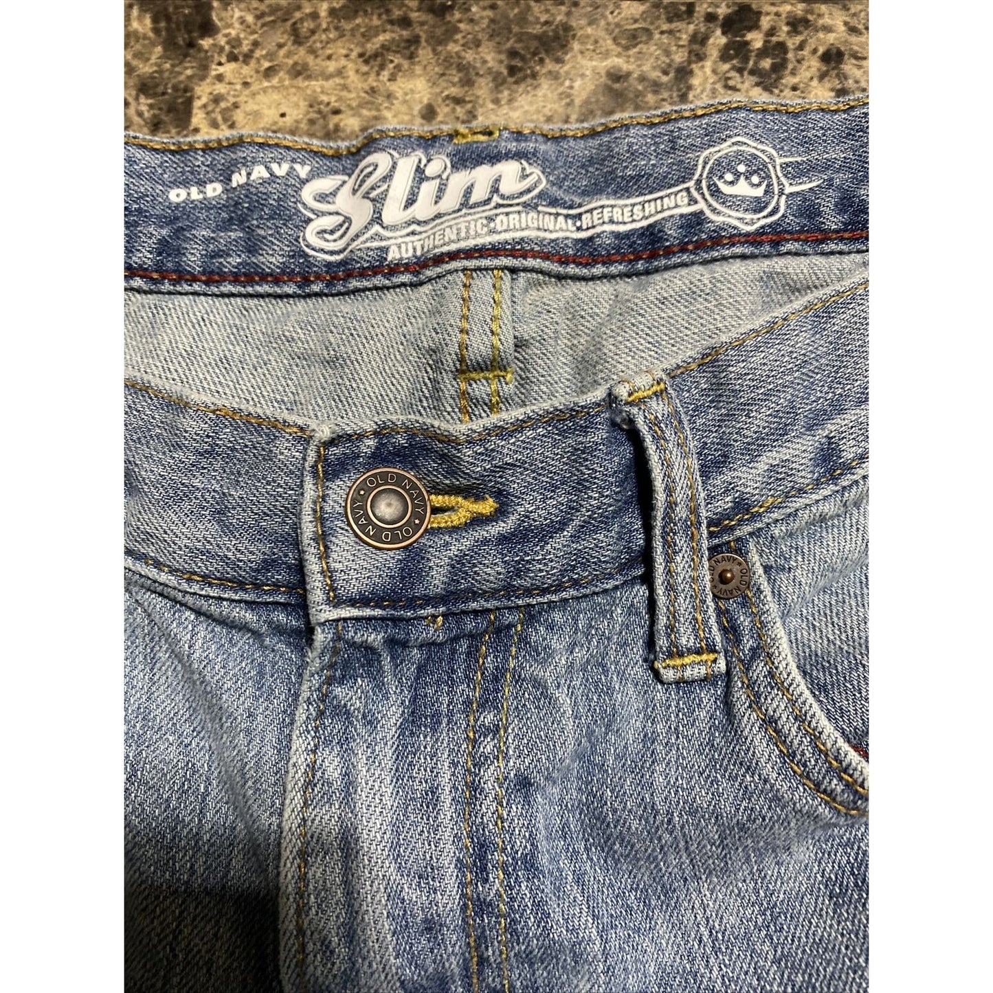 Old Navy Slim Men’s Size 34x32 Light-wash Denim Cotton Jeans