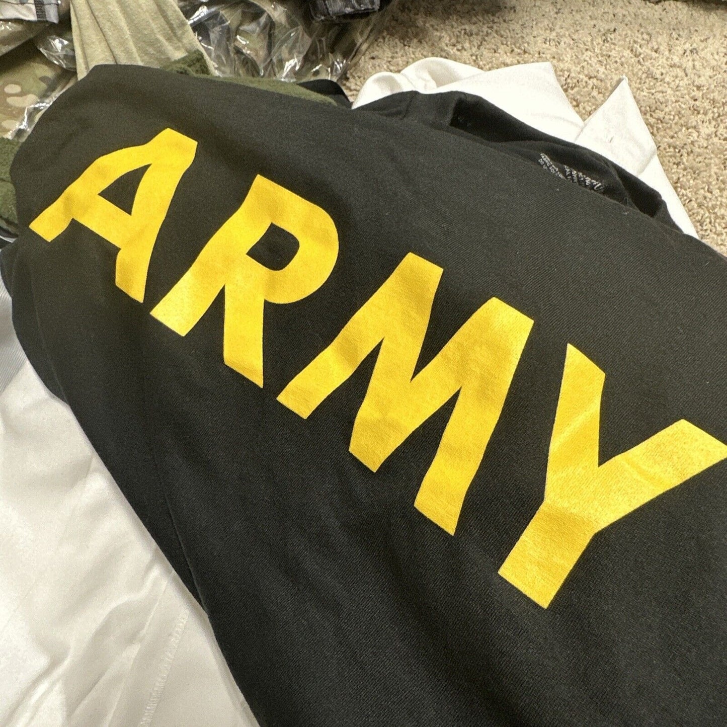 Men’s Black Medium Army Long Sleeve Apfu Fitness Uniform