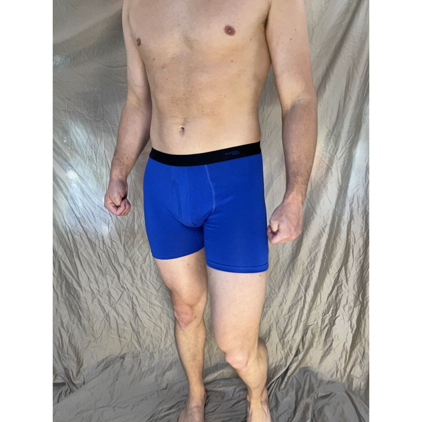 men's blue innersy weekly medium 5% spandex boxer brief