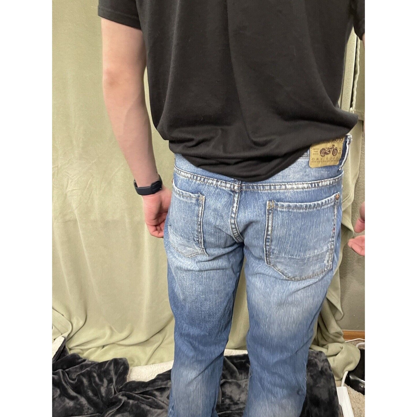 Men’s 33x32 Marc Moto Boot Throttle Blue Jeans