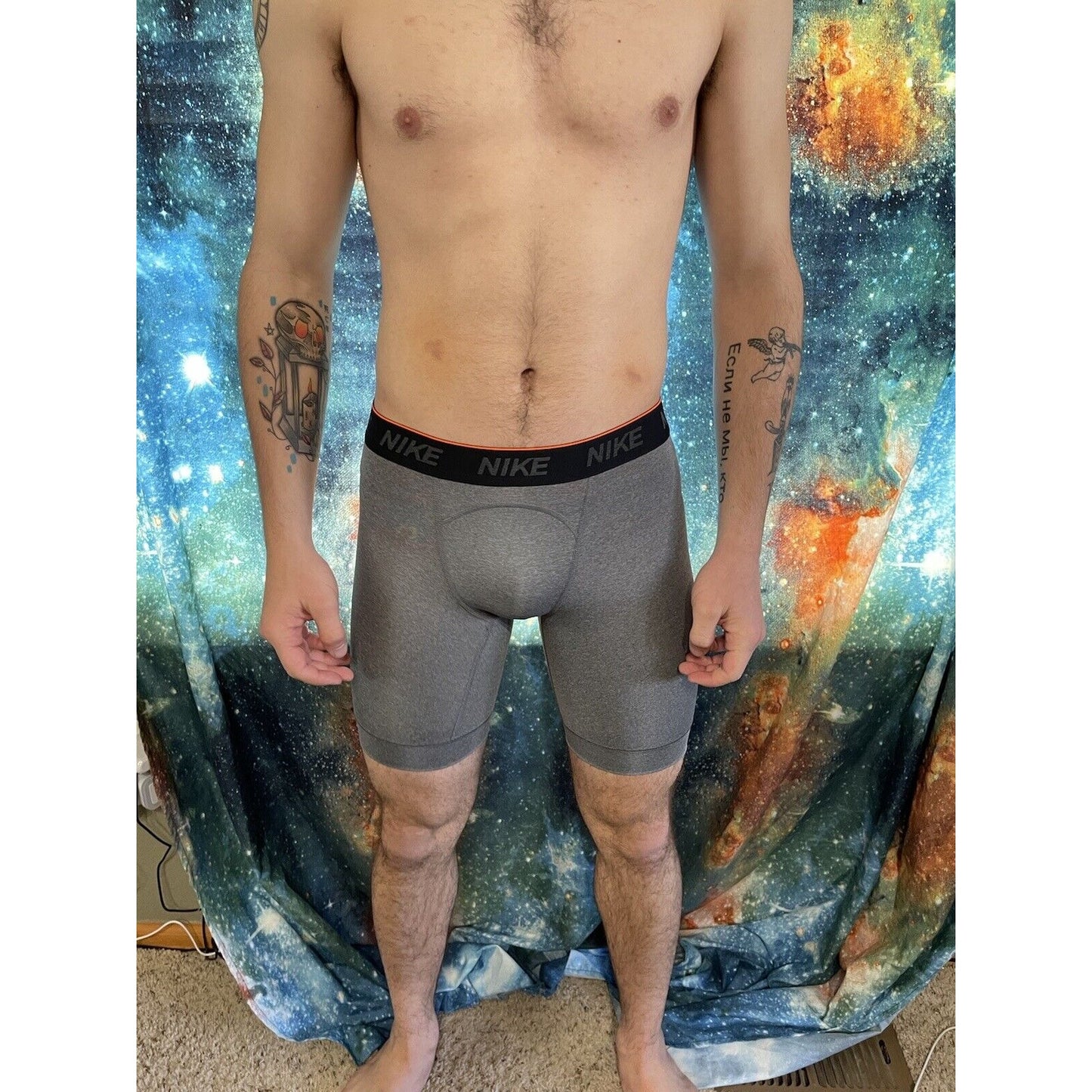 Nike Dri-Fit Mens Activewear Small Gray Athletic Compression Shorts New Unworn