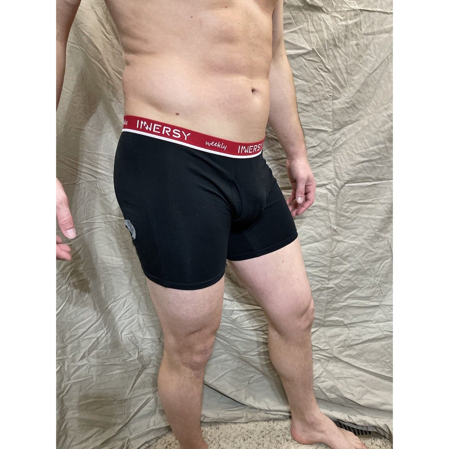 Inersy Weekly Men's black boxer briefs Red band New And Unworn Large