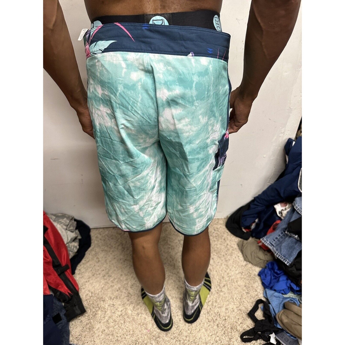 Men’s Billabong Size 31 Recycler 73 Pro Swim Trunks Green Board Shorts
