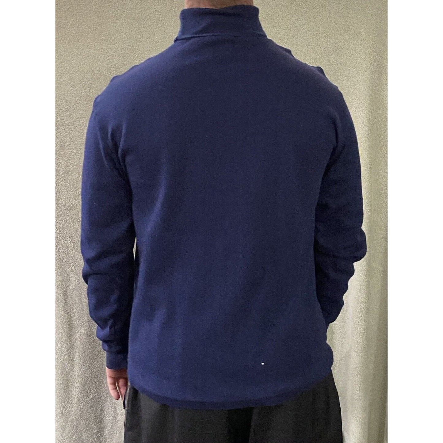 Eddie Bauer Men’s Large Navy Blue Cotton Turtleneck Pullover Long Sleeve Sweater