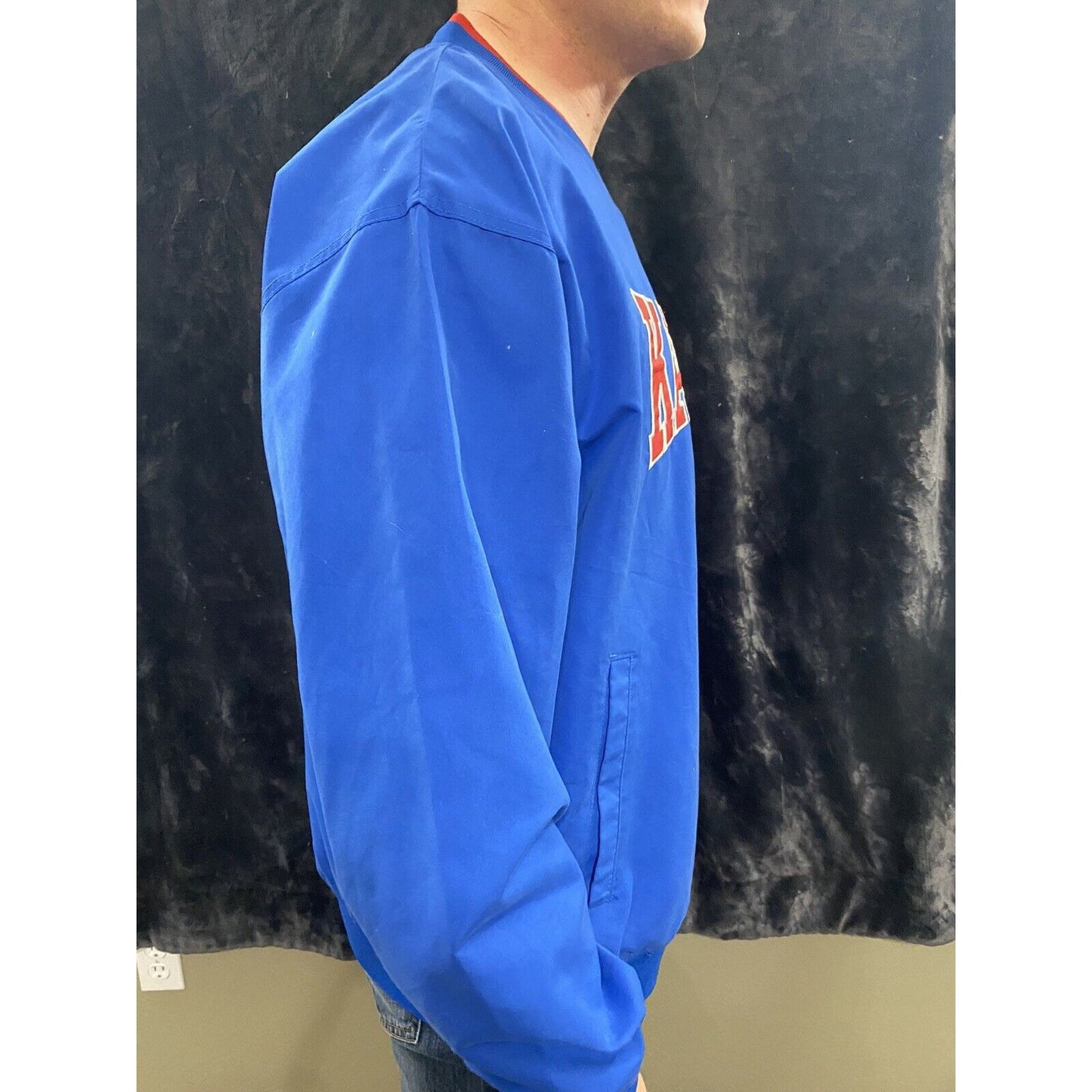 KU KANSAS UNIVERSITY NCAA College Sports Blue Pullover Jacket Men’s Large